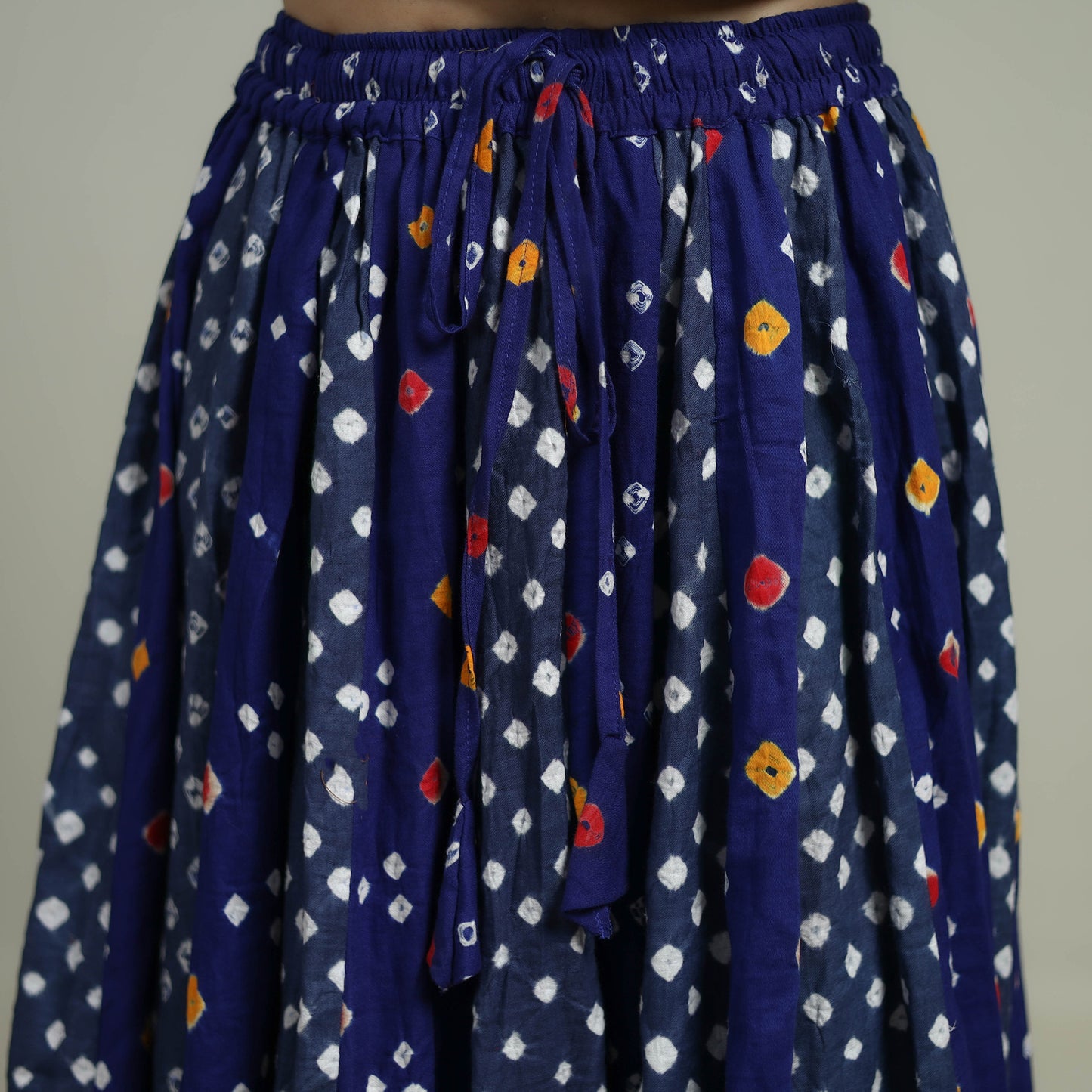 Bandhani Tie-Dye 24 Kali Patchwork Cotton Long Skirt 24