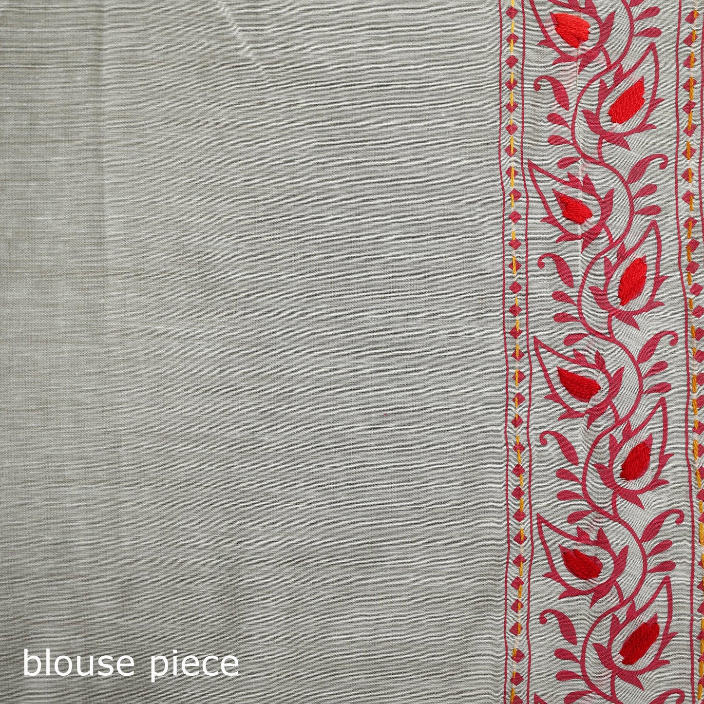 White - Phulkari Hand Embroidered Chanderi Silk Chapa Work Saree 10