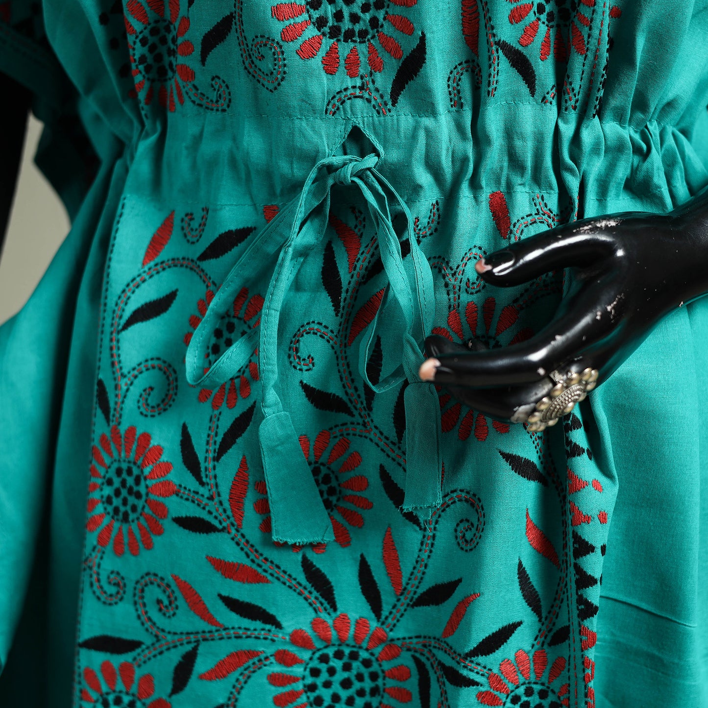 Bengal Kantha Hand Embroidery Cotton Long Kaftan 35