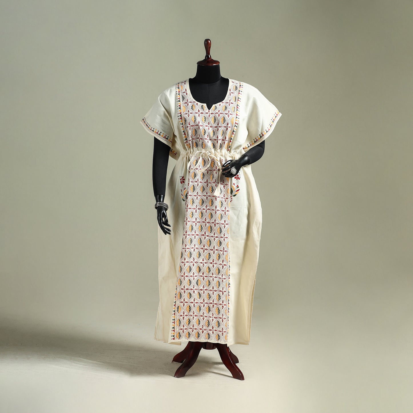 Bengal Kantha Hand Embroidery Cotton Long Kaftan 52