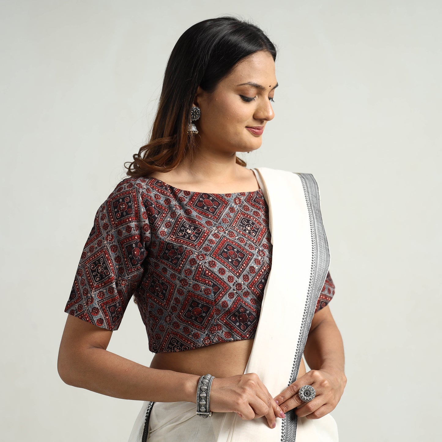 Ajrakh Stitched Blouse