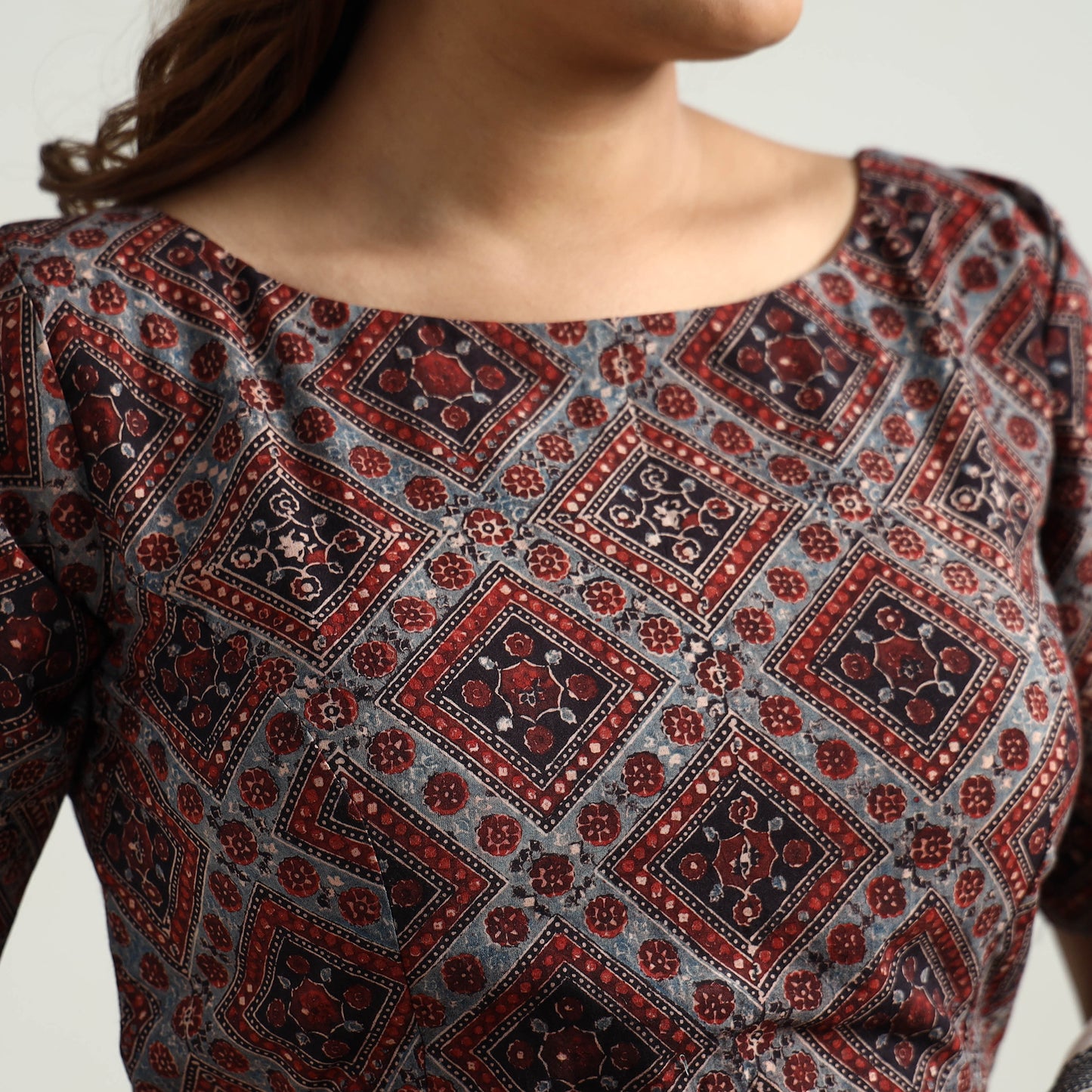Ajrakh Stitched Blouse
