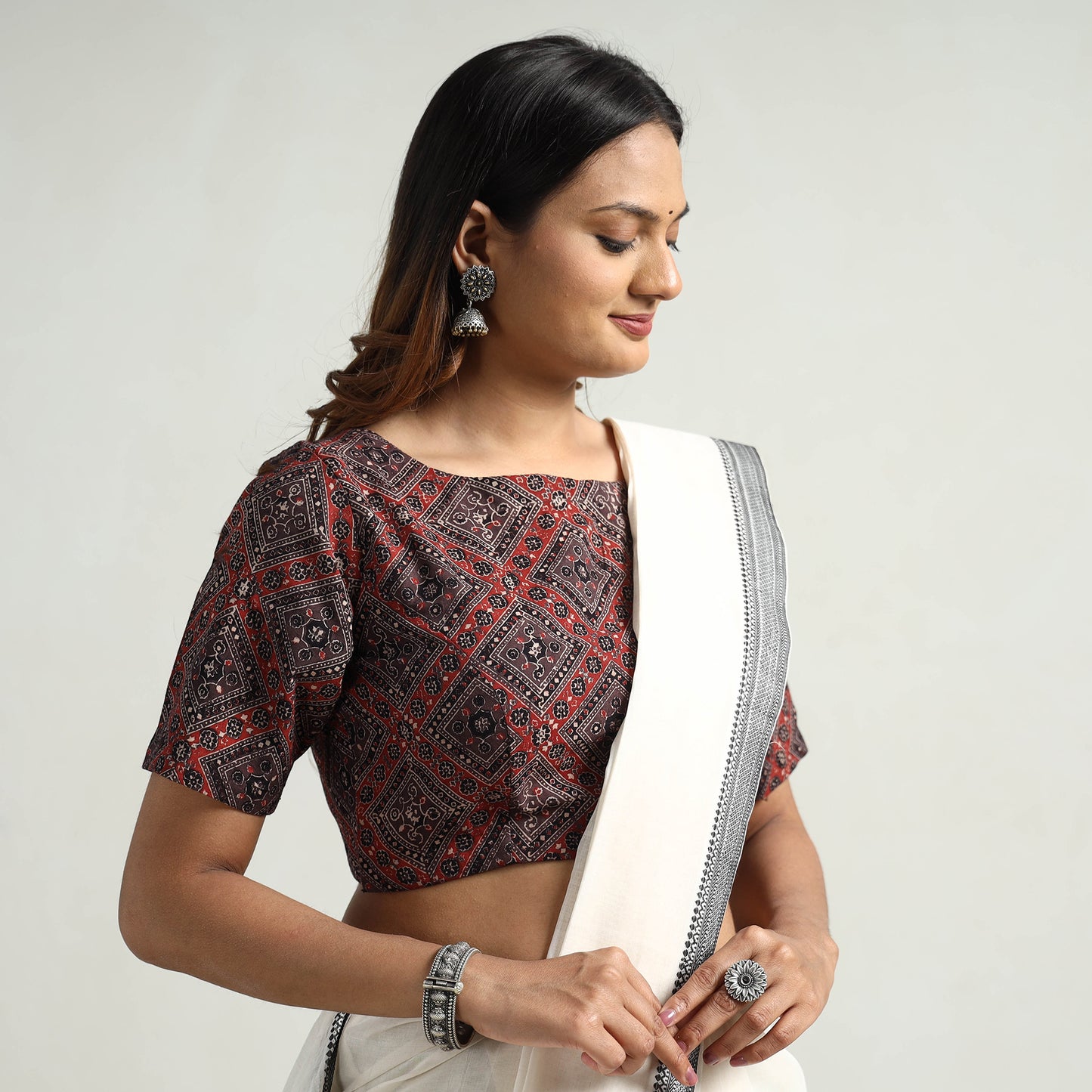 Ajrakh Stitched Blouse