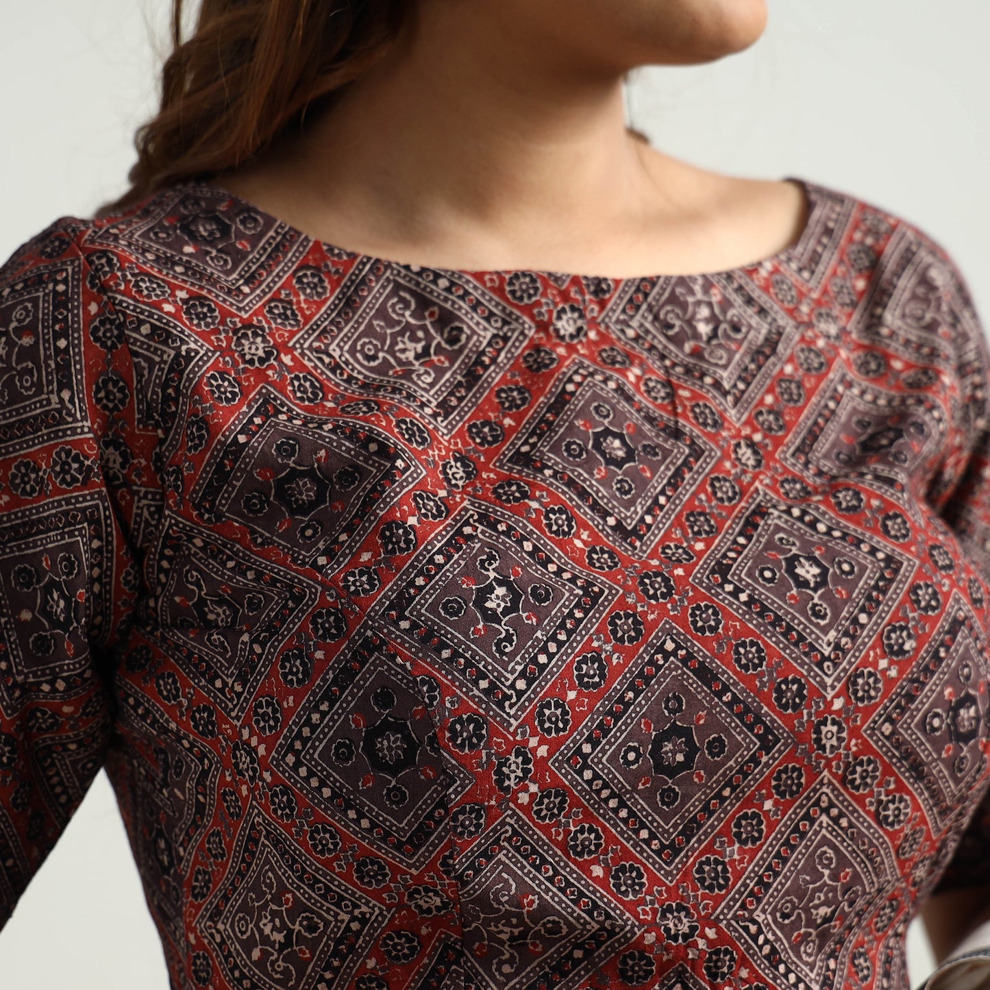 Ajrakh Stitched Blouse