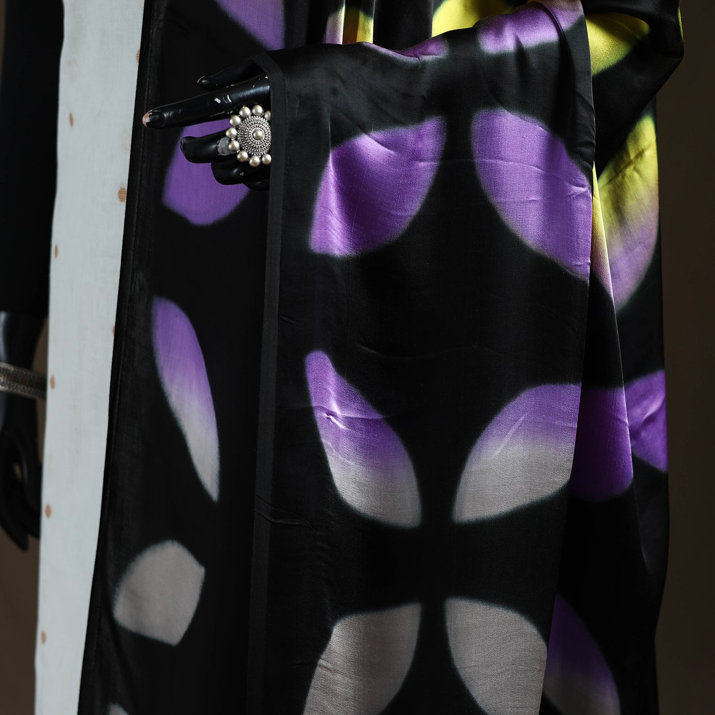 Multicolor - Shibori Clamp Dyed Modal Silk Dupatta with Zari Border 18