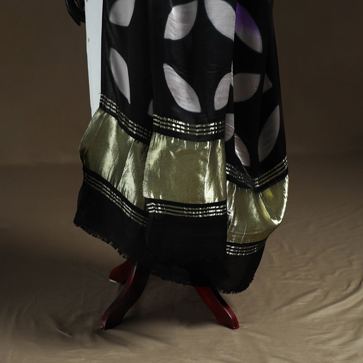 Multicolor - Shibori Clamp Dyed Modal Silk Dupatta with Zari Border 18