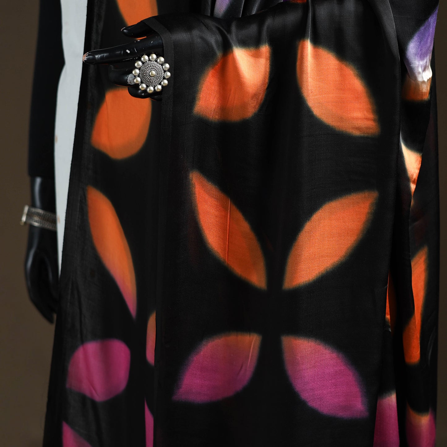Multicolor - Shibori Clamp Dyed Modal Silk Dupatta with Zari Border 20
