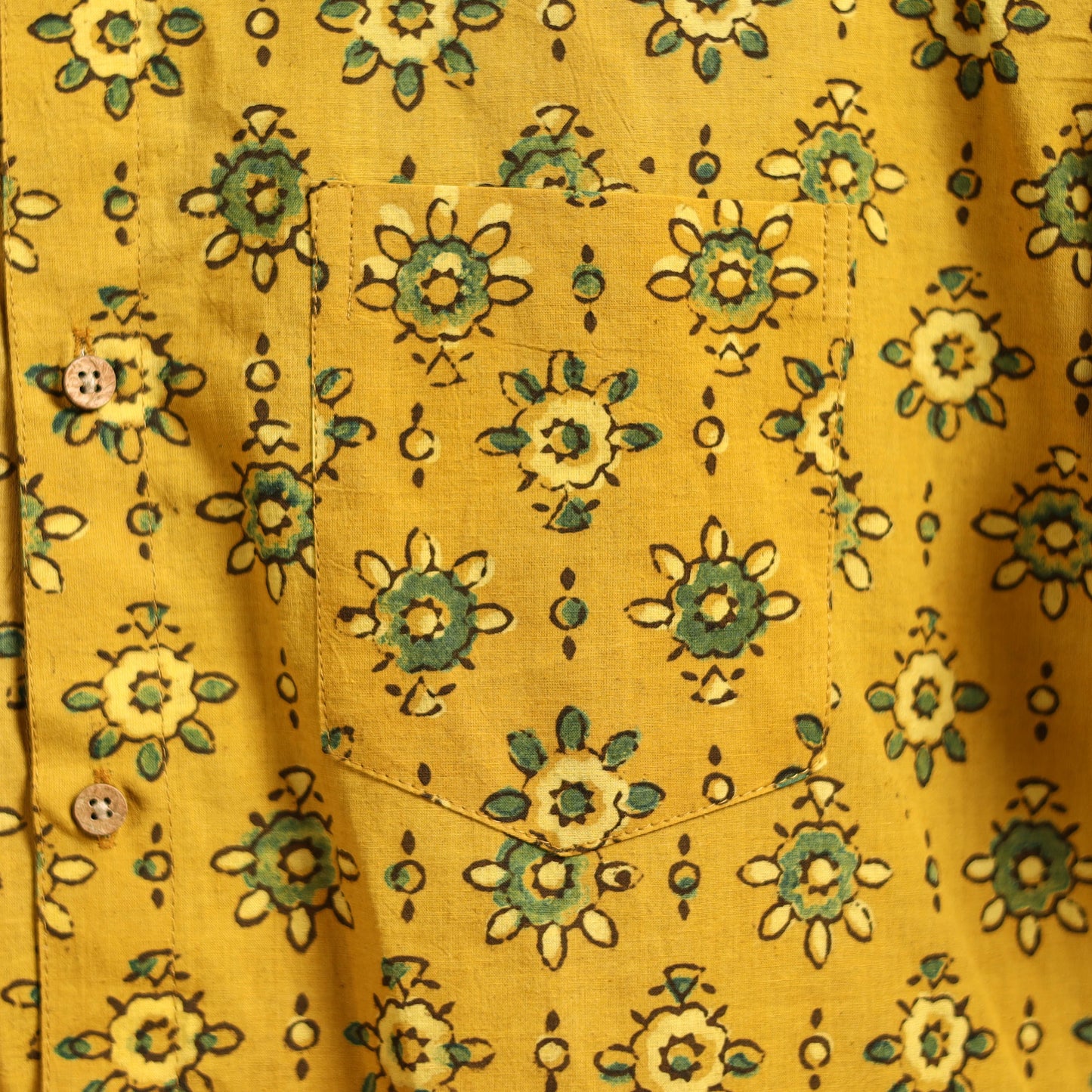 Natural Dyed Hand Block Print Cotton Men Half Sleeve Ajrakh Shirt 09