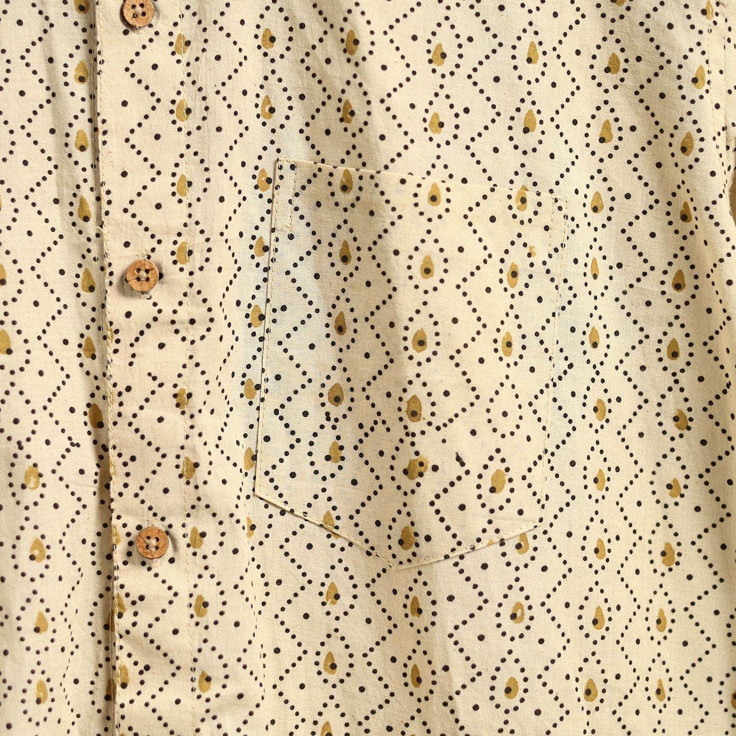 Natural Dyed Hand Block Print Cotton Men Half Sleeve Ajrakh Shirt 05