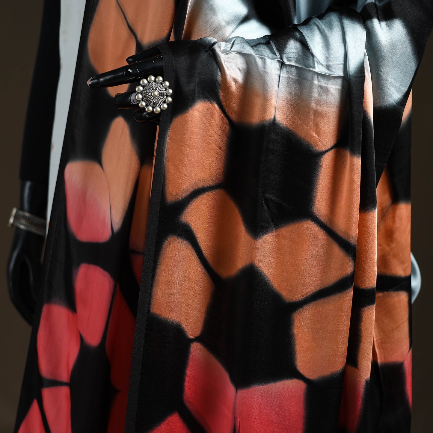Multicolor - Shibori Clamp Dyed Modal Silk Dupatta with Zari Border 28
