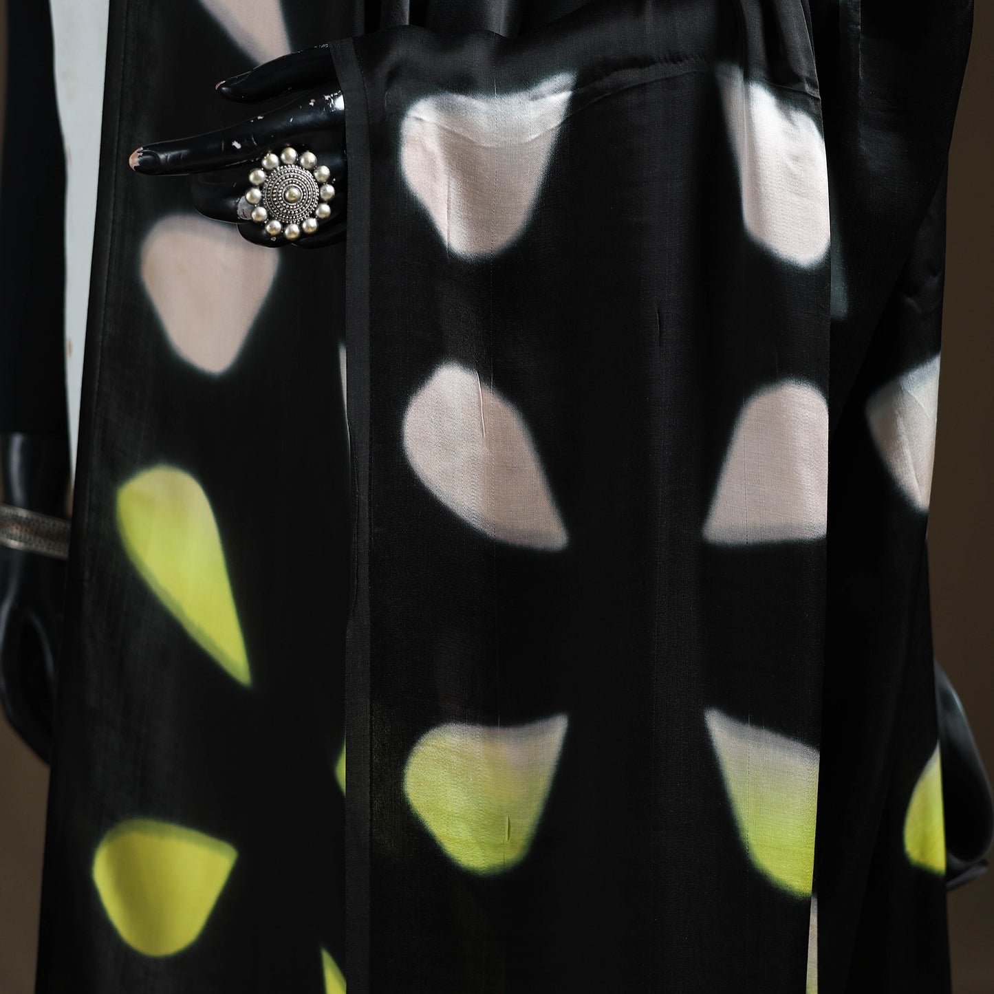 Multicolor - Shibori Clamp Dyed Modal Silk Dupatta with Zari Border 33