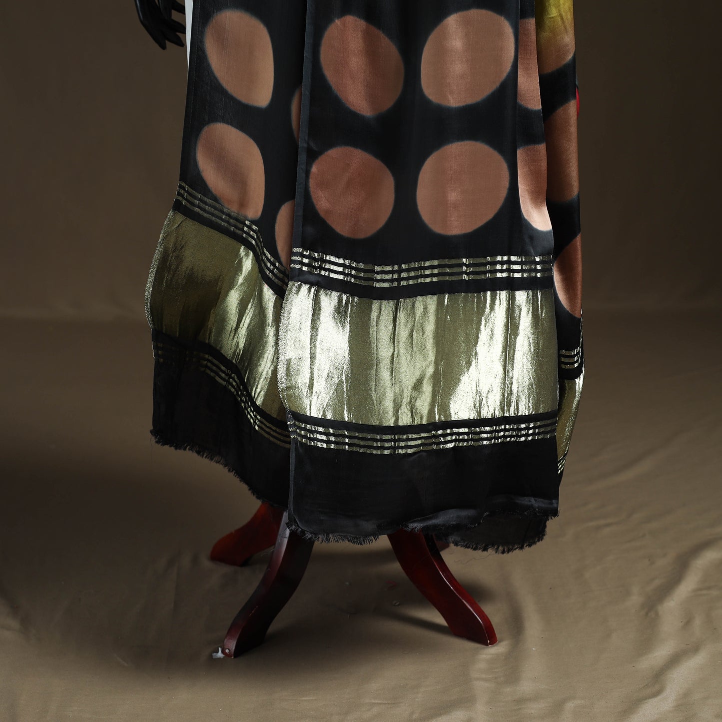 Multicolor - Shibori Clamp Dyed Modal Silk Dupatta with Zari Border 36