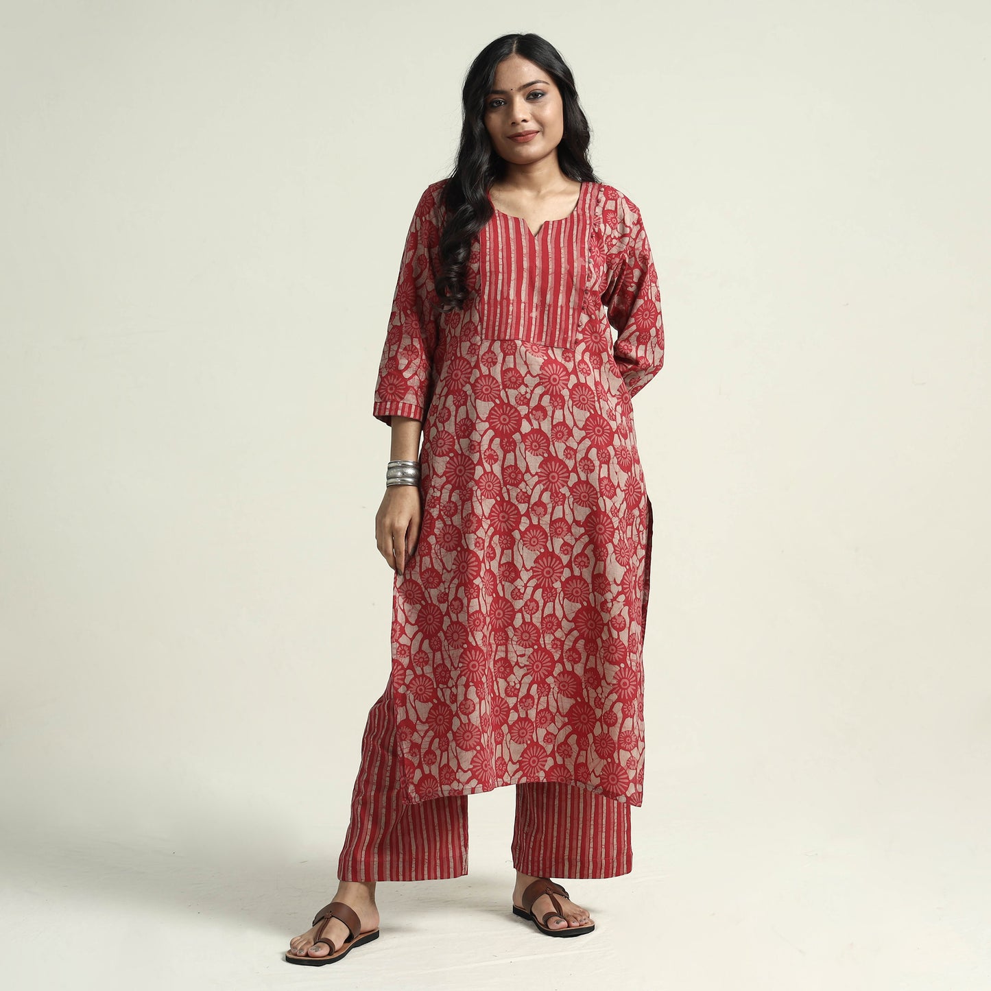 Batik Kurta with Palazzo & Dupatta Set