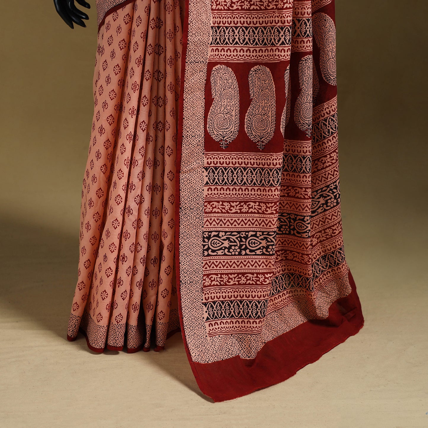 Bagh Hand Block Print Natural Dyed Cotton Saree 03