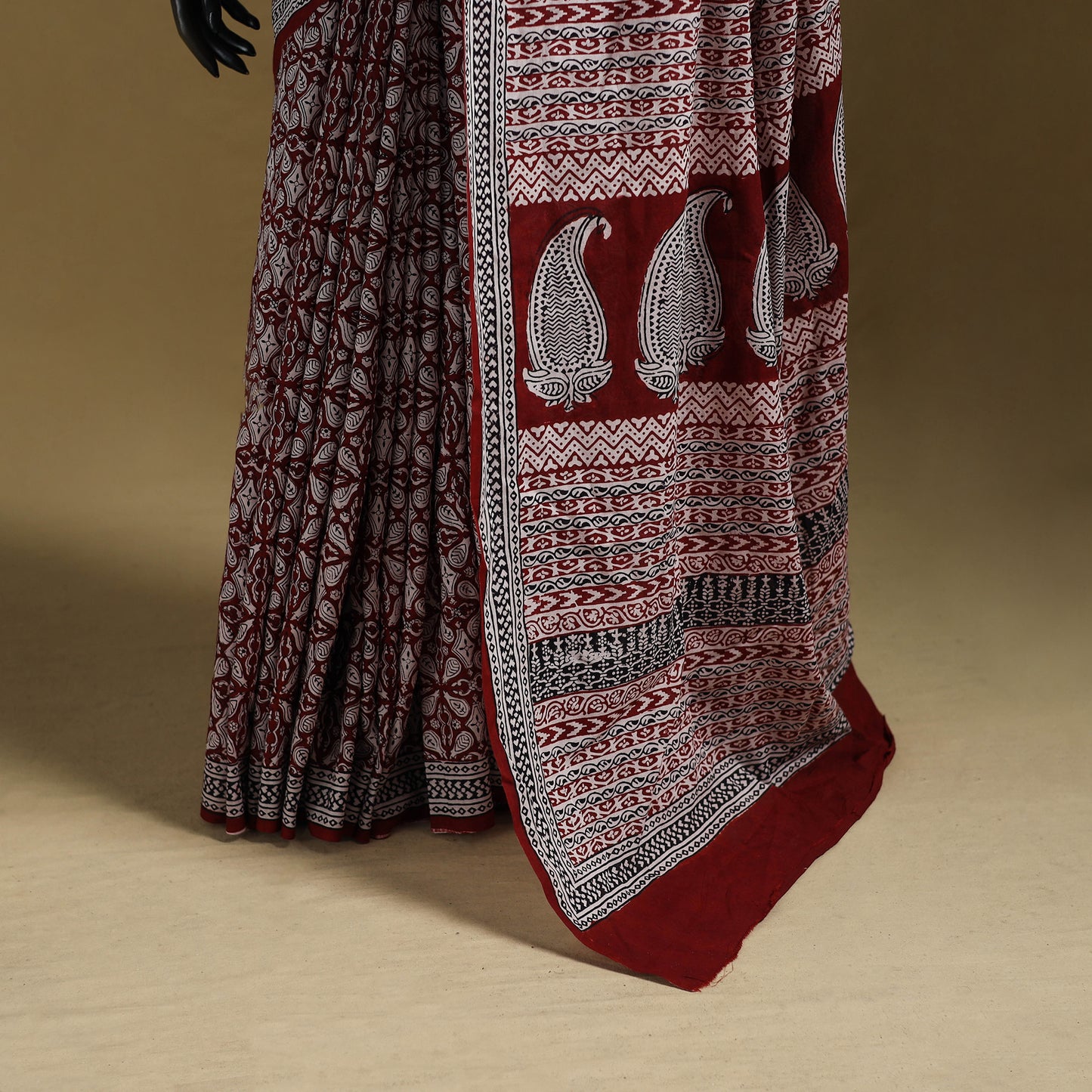 Bagh Hand Block Print Natural Dyed Cotton Saree 02