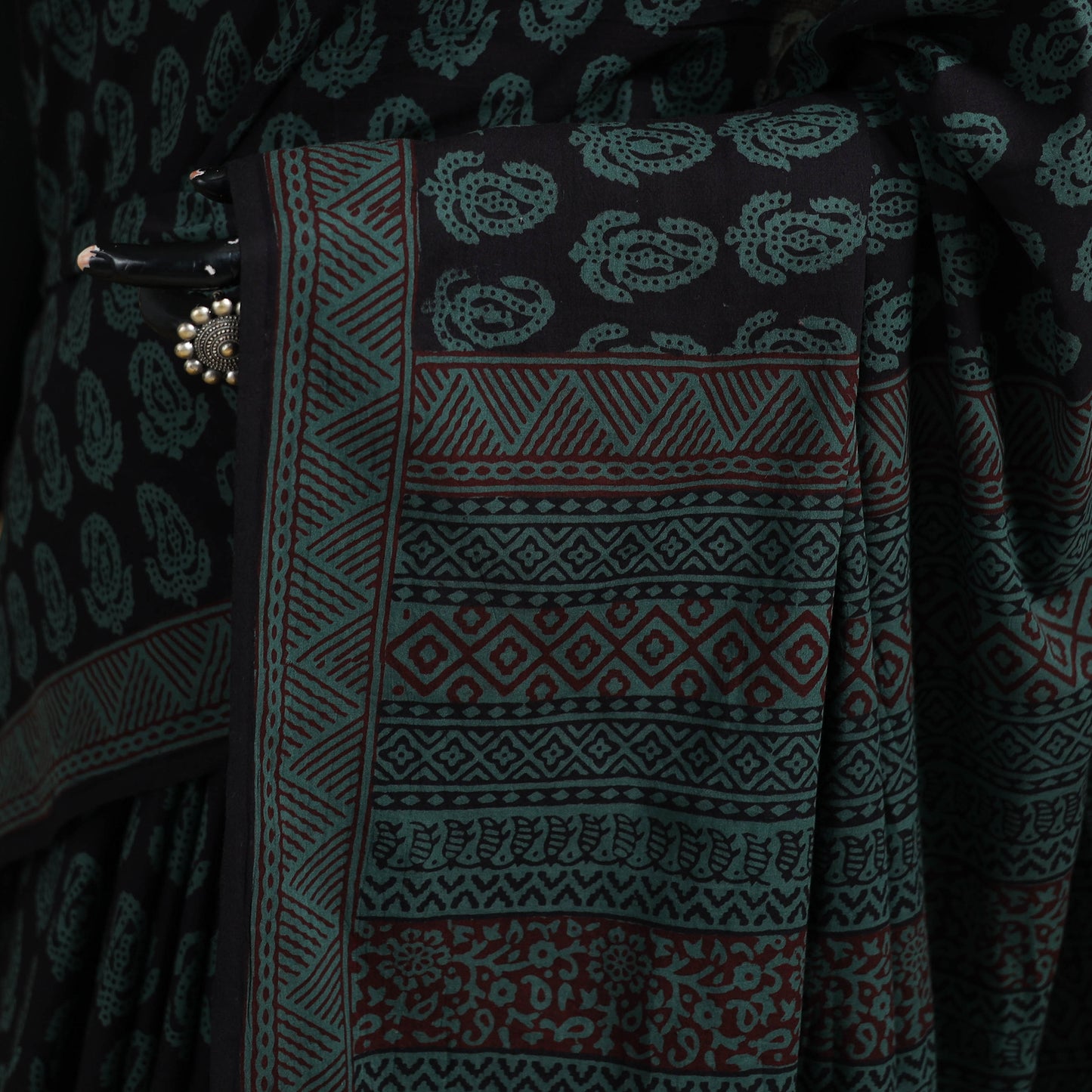 Bagh Hand Block Print Natural Dyed Cotton Saree 04