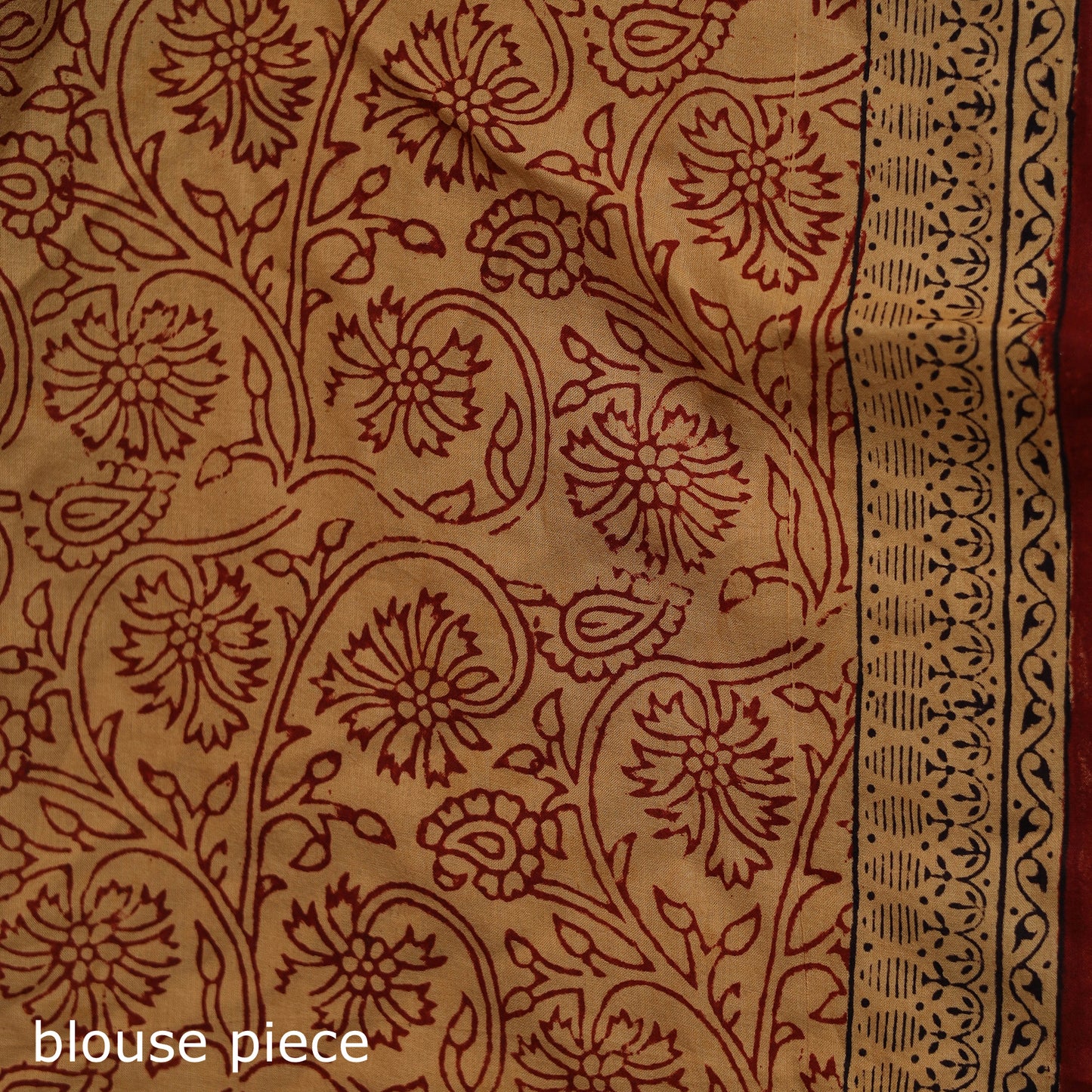 Bagh Hand Block Print Natural Dyed Cotton Saree 06