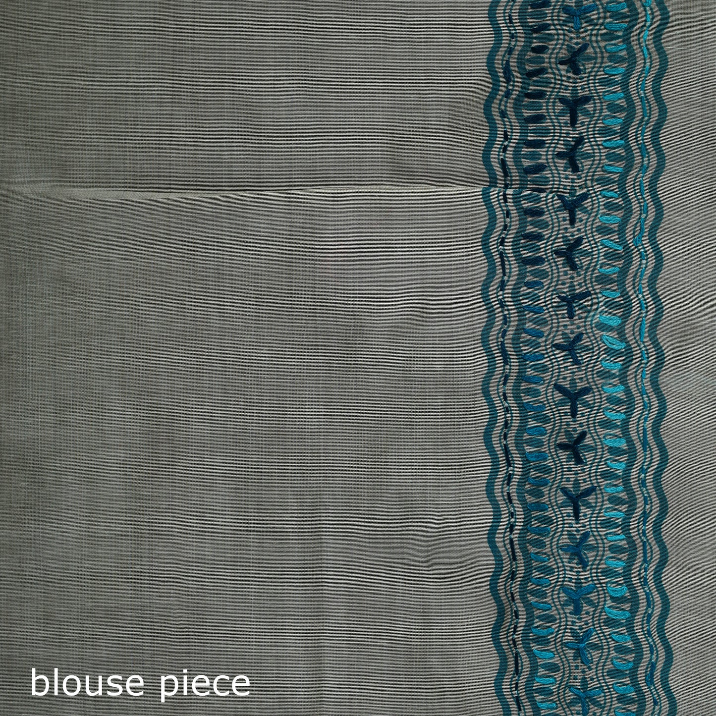 White - Bengal Kantha Hand Embroidery Silk Cotton Chapa Work Saree 10
