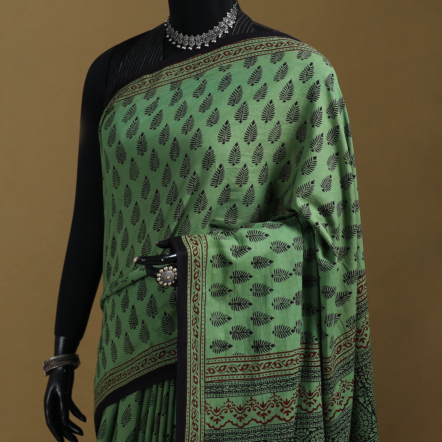 Bagh Hand Block Print Natural Dyed Cotton Saree 07