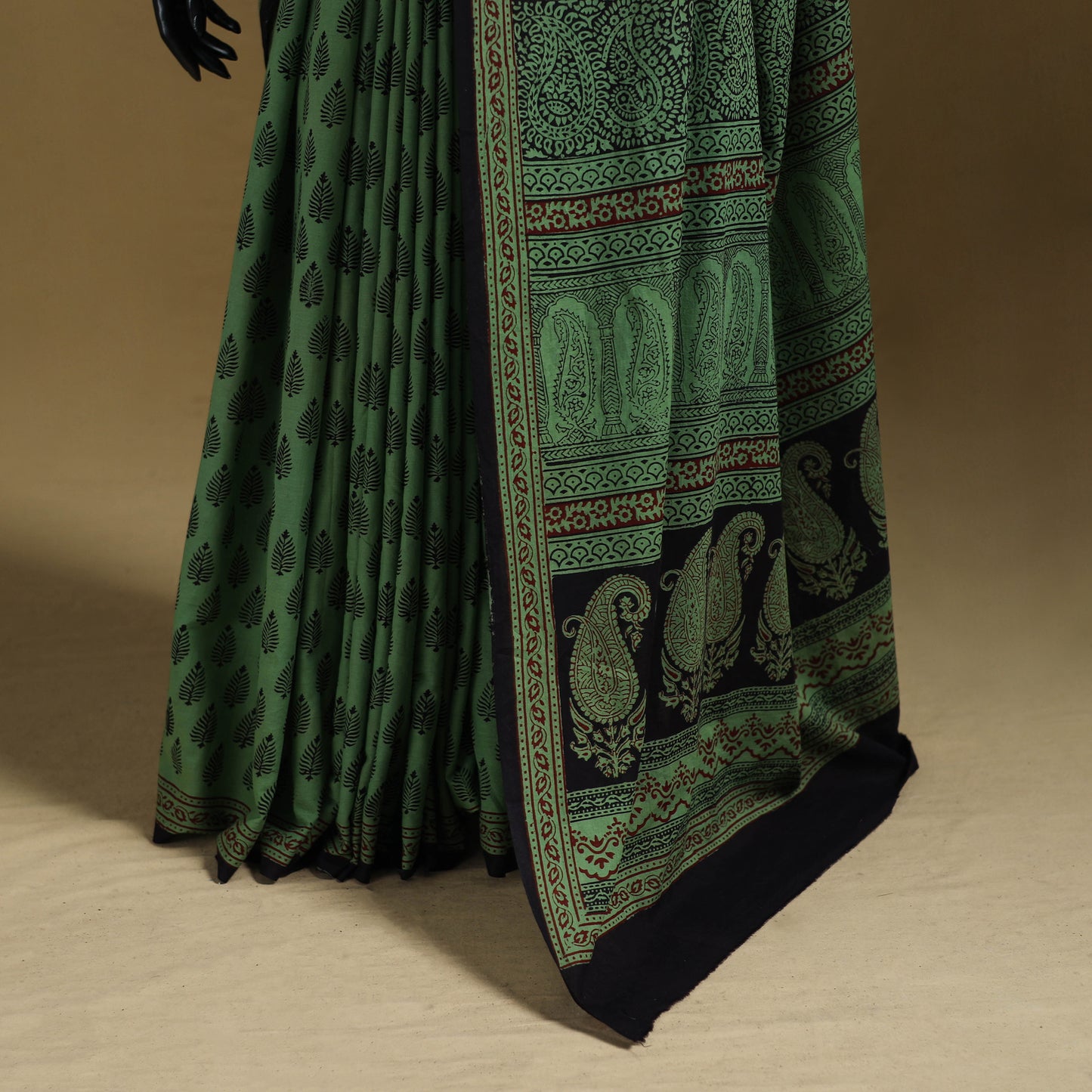 Bagh Hand Block Print Natural Dyed Cotton Saree 07