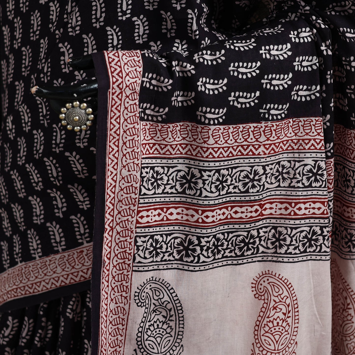 Bagh Hand Block Print Natural Dyed Cotton Saree 10