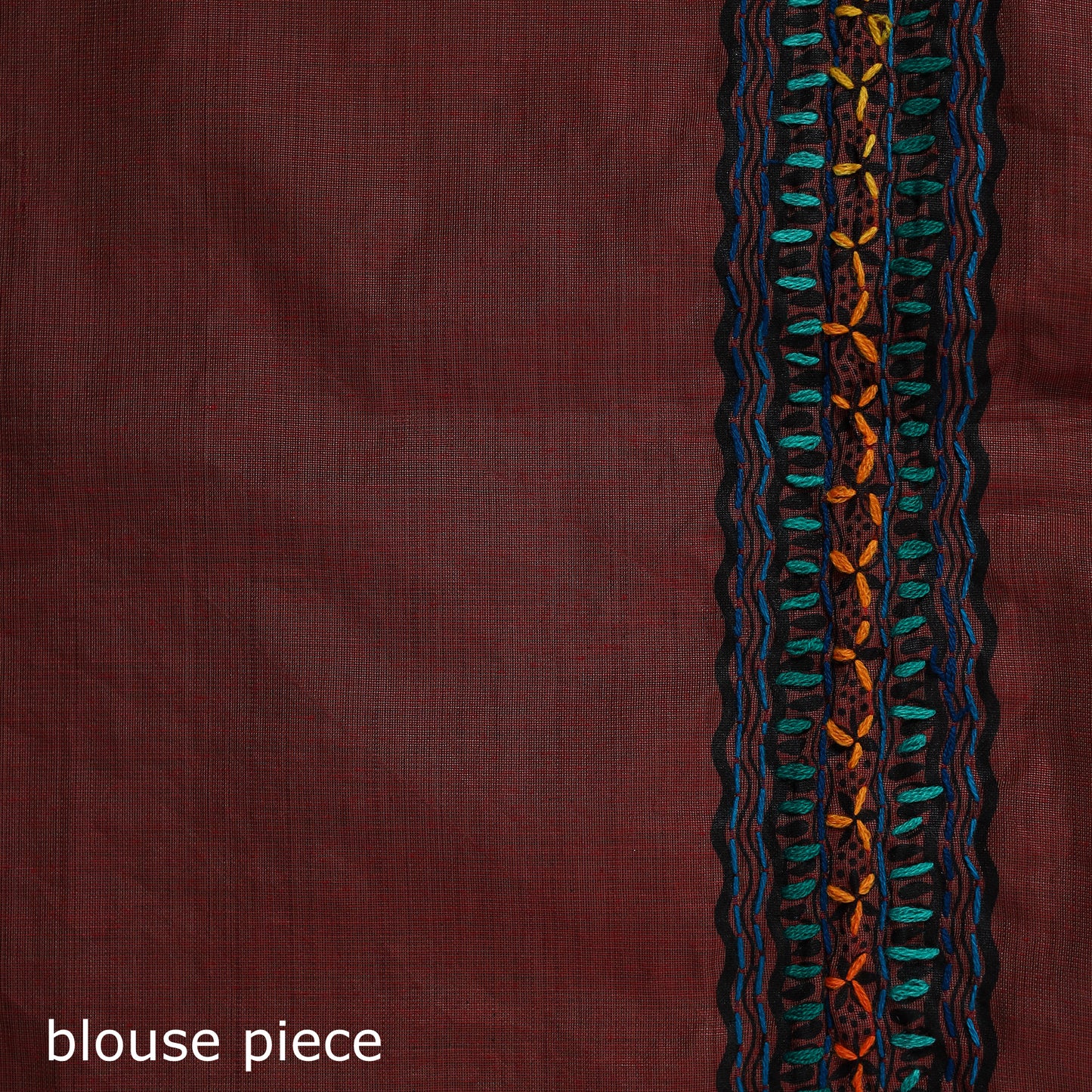 Red - Bengal Kantha Hand Embroidery Silk Cotton Chapa Work Saree 20
