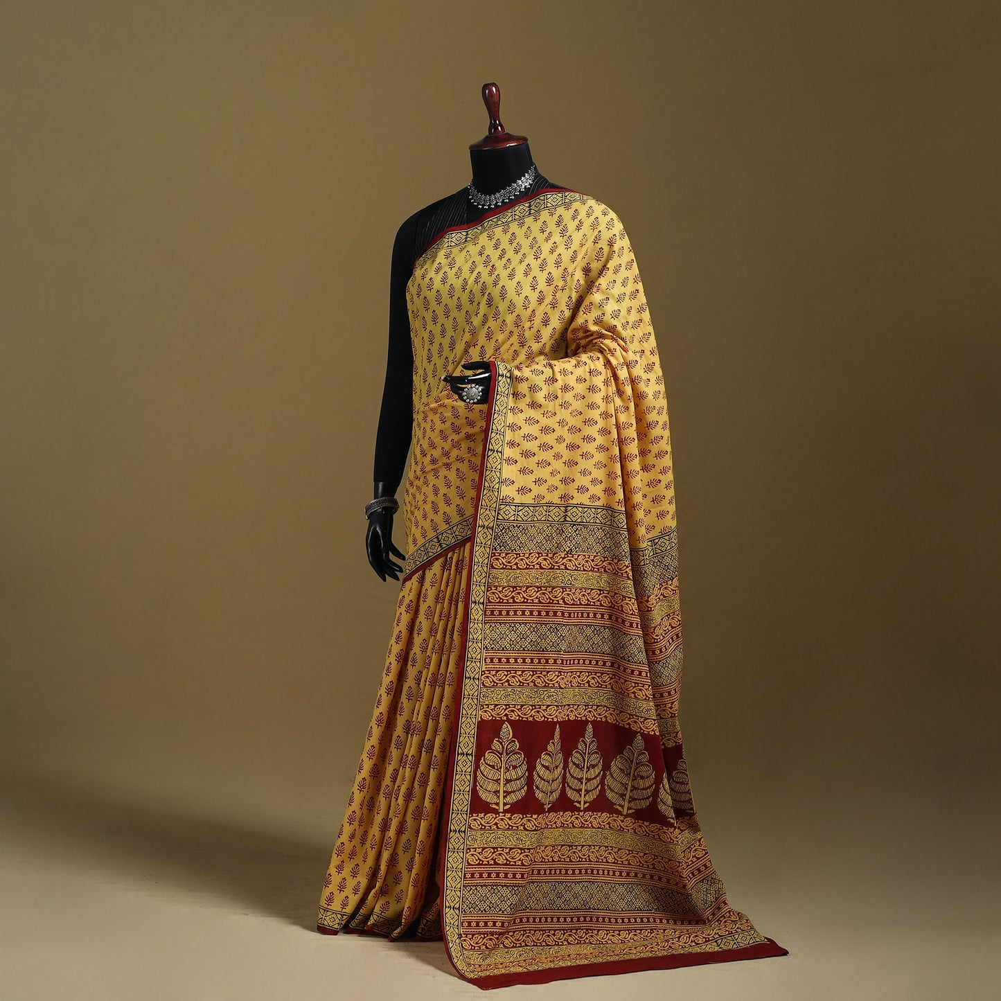 Bagh Hand Block Print Natural Dyed Cotton Saree 18