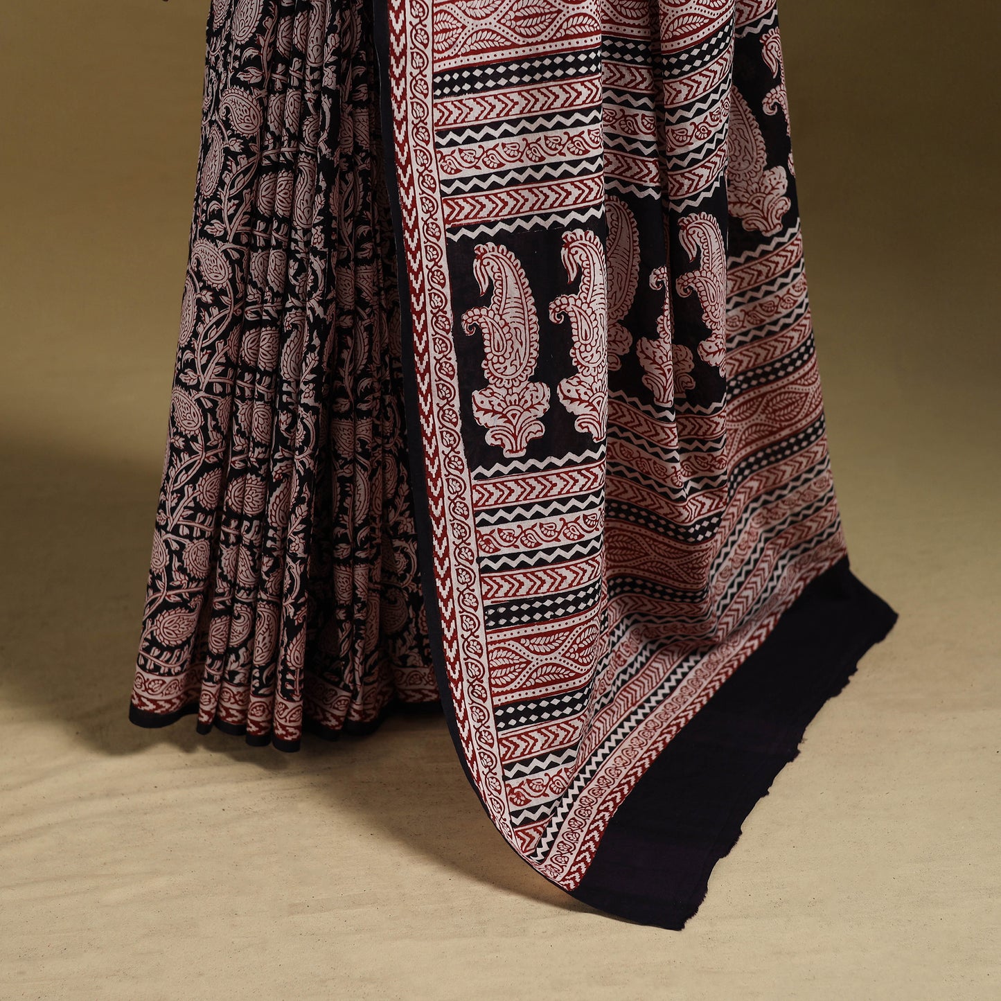 Bagh Hand Block Print Natural Dyed Cotton Saree 21