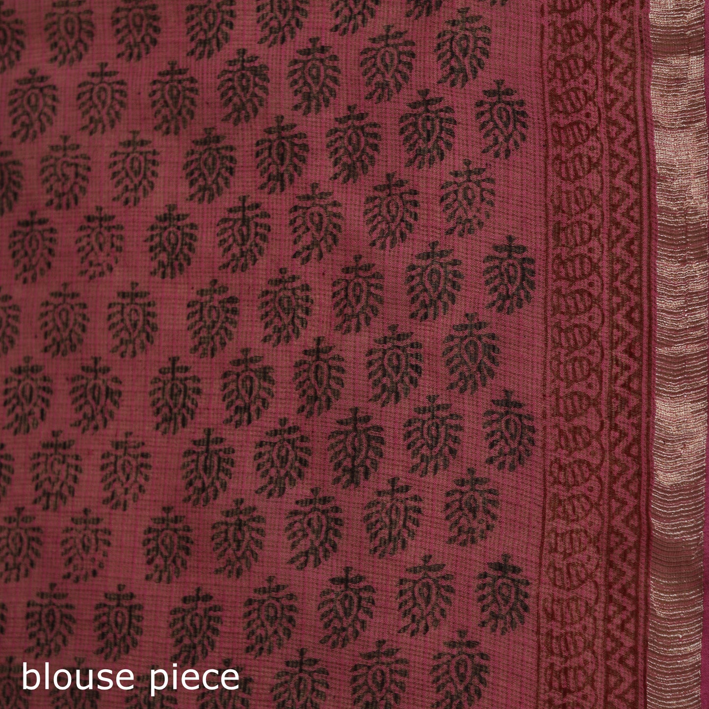 Bagh Hand Block Print Natural Dyed Kota Doria Cotton Saree 34