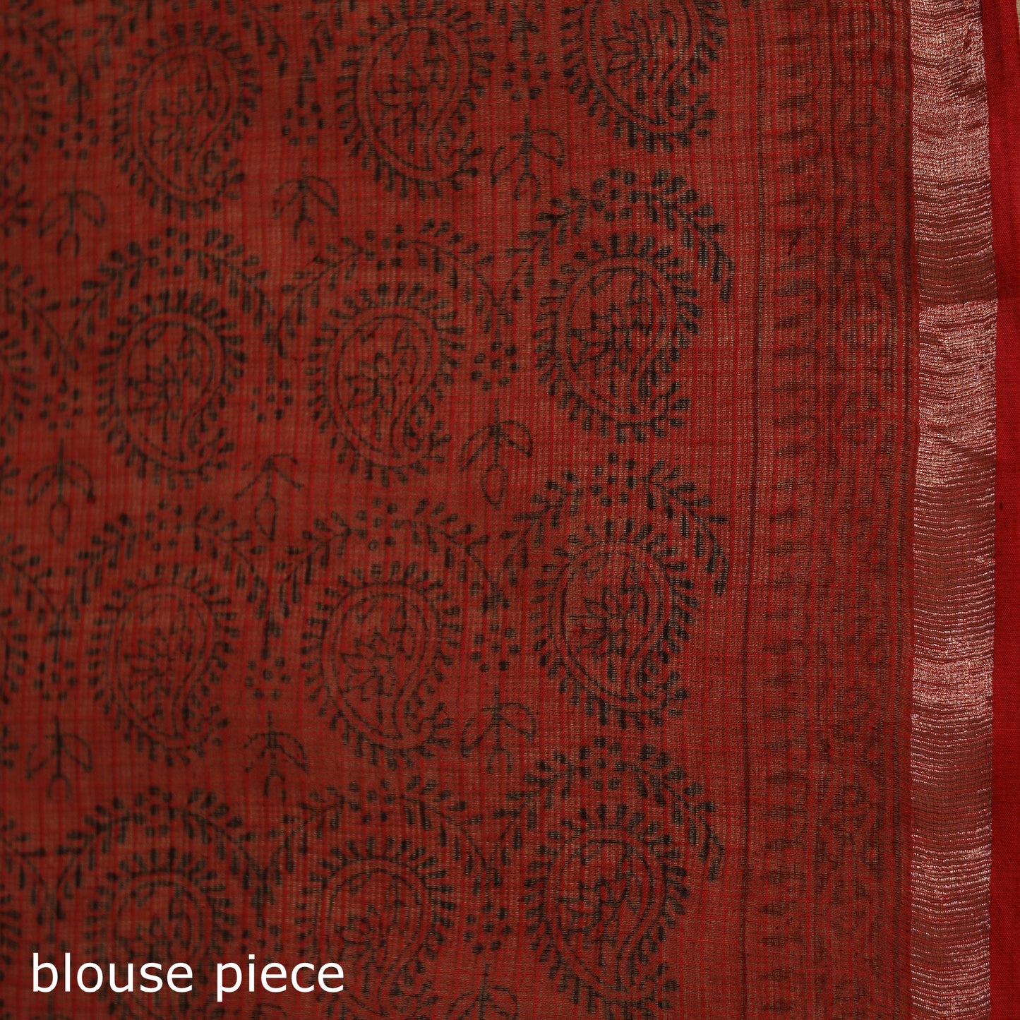 Bagh Hand Block Print Natural Dyed Kota Doria Cotton Saree 40