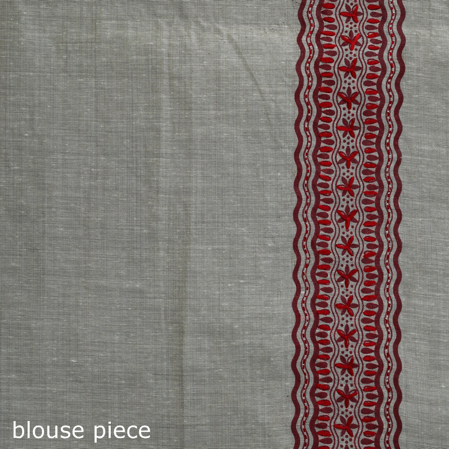 White - Bengal Kantha Hand Embroidery Silk Cotton Chapa Work Saree 48