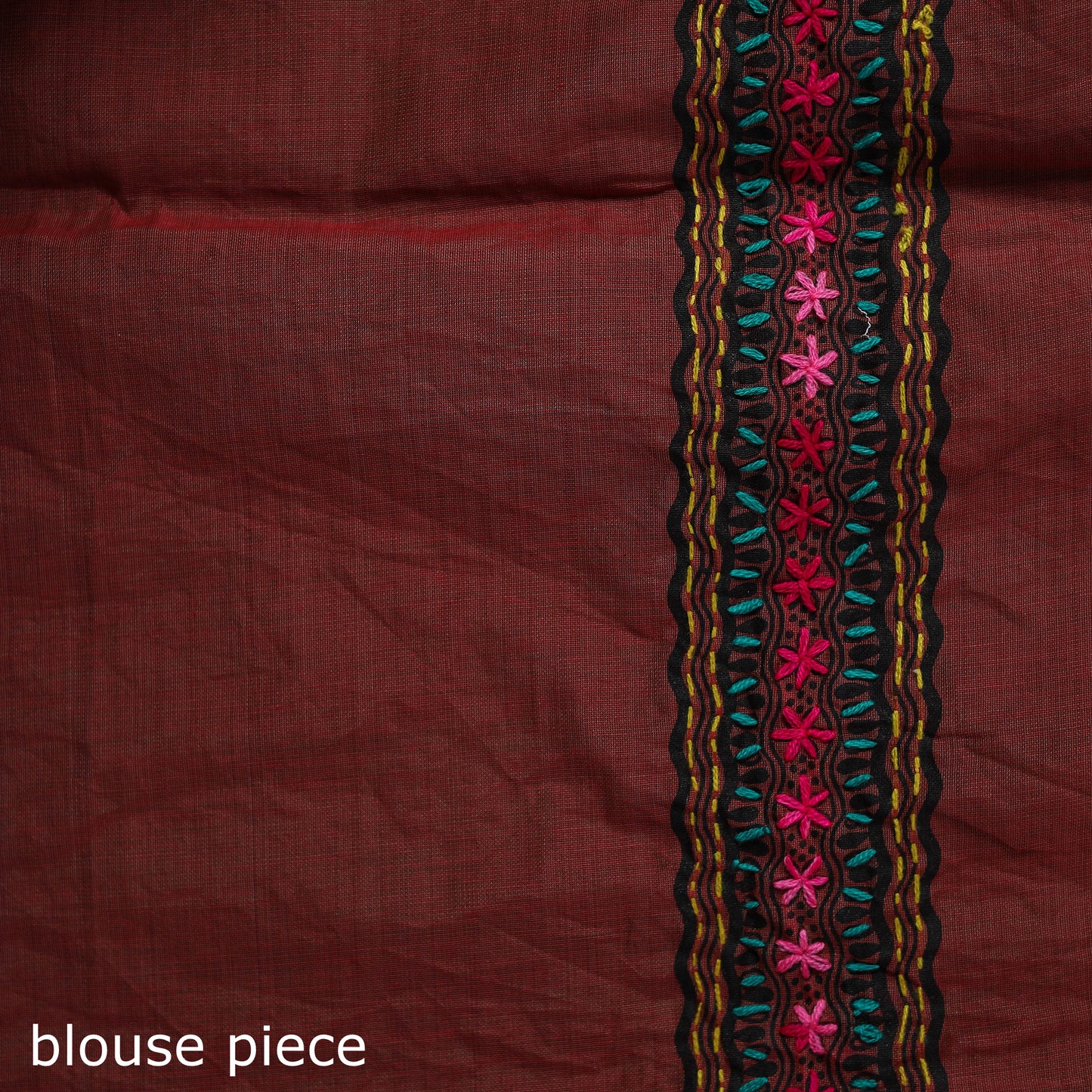 Bengal Kantha Hand Embroidery Silk Cotton Chapa Work Saree 50