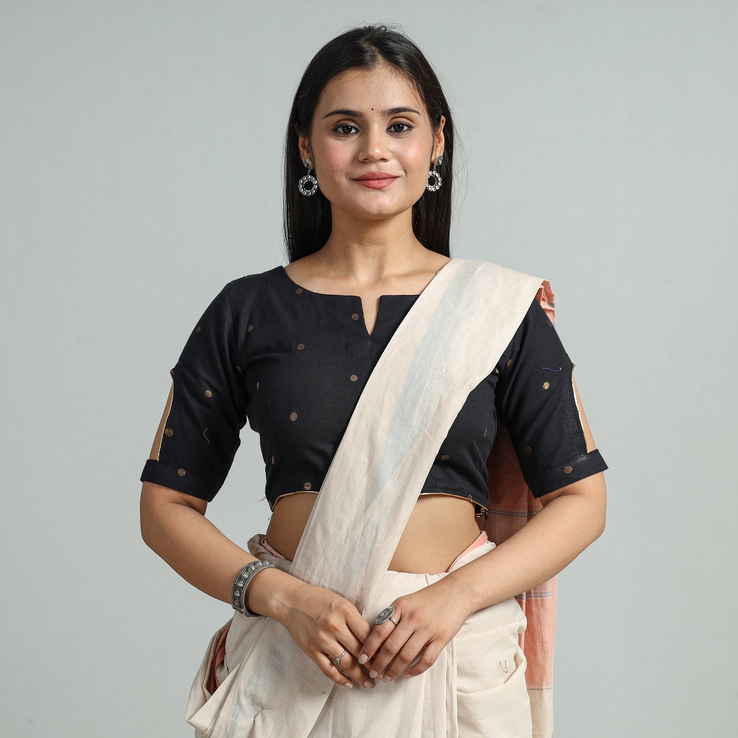 Buy Jacquard Weave Cotton Stitched Blouse