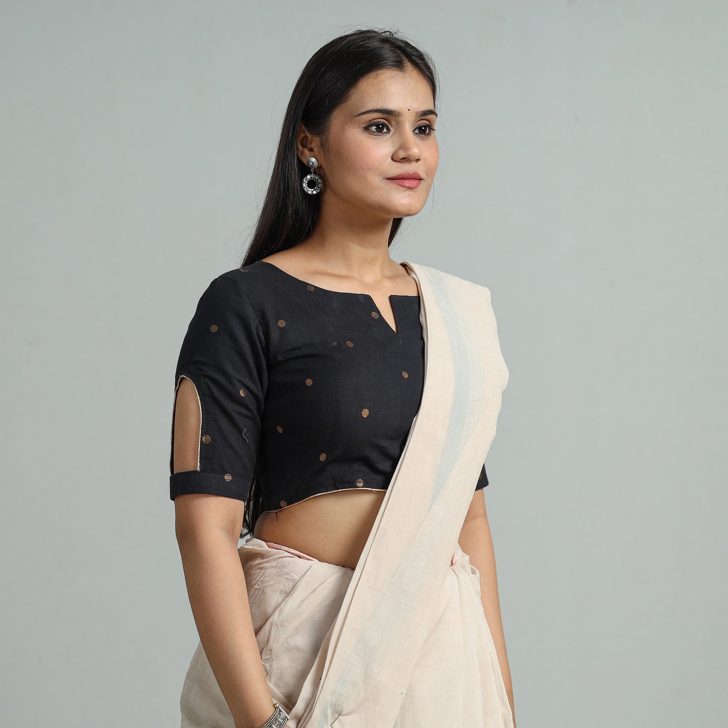 Buy Jacquard Weave Cotton Stitched Blouse