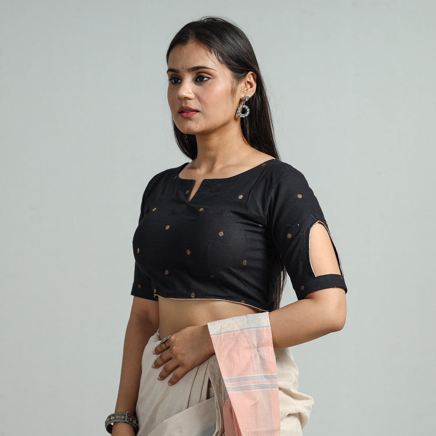 Buy Jacquard Weave Cotton Stitched Blouse