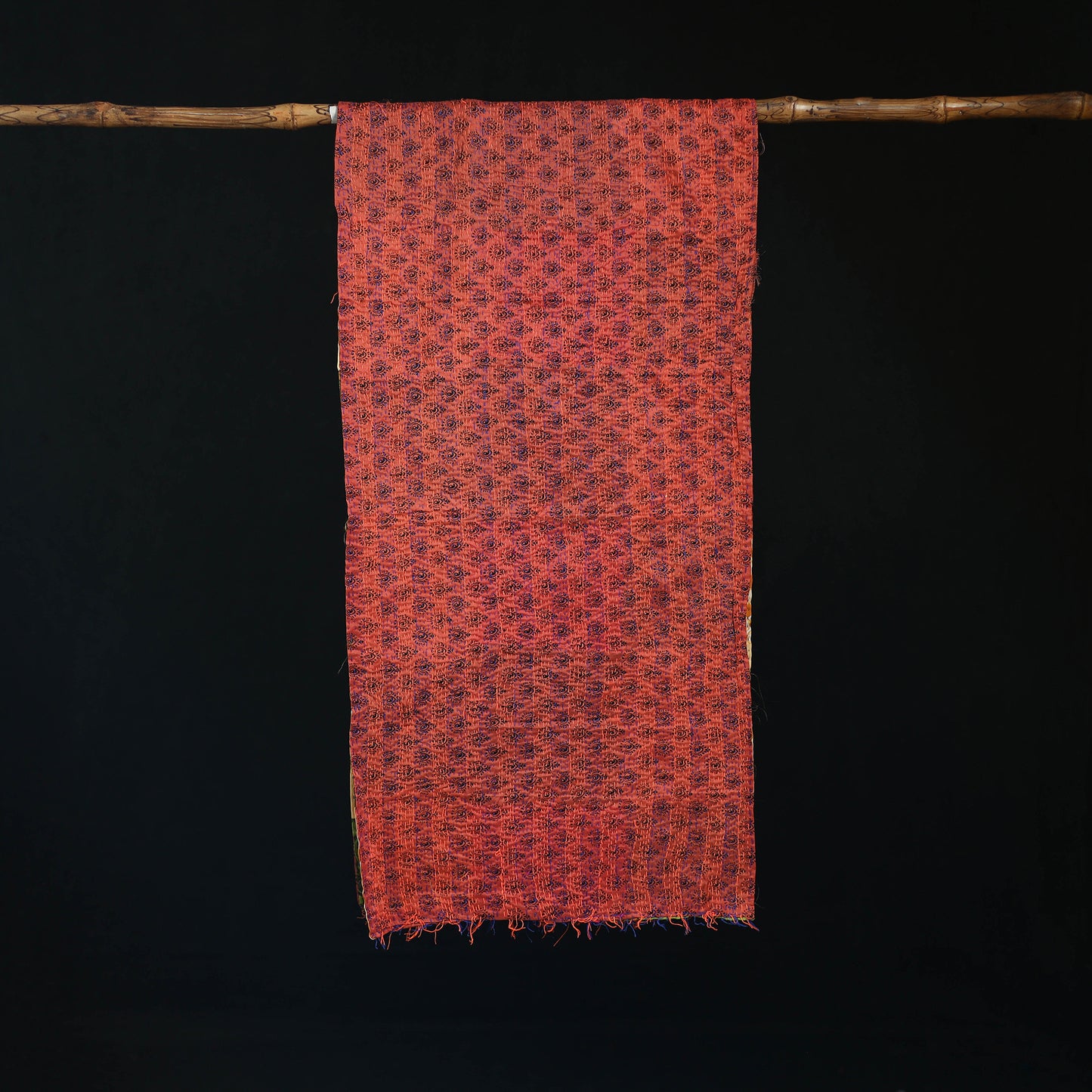 Bengal Kantha Handwork Patchwork Reversible Silk Stole 83
