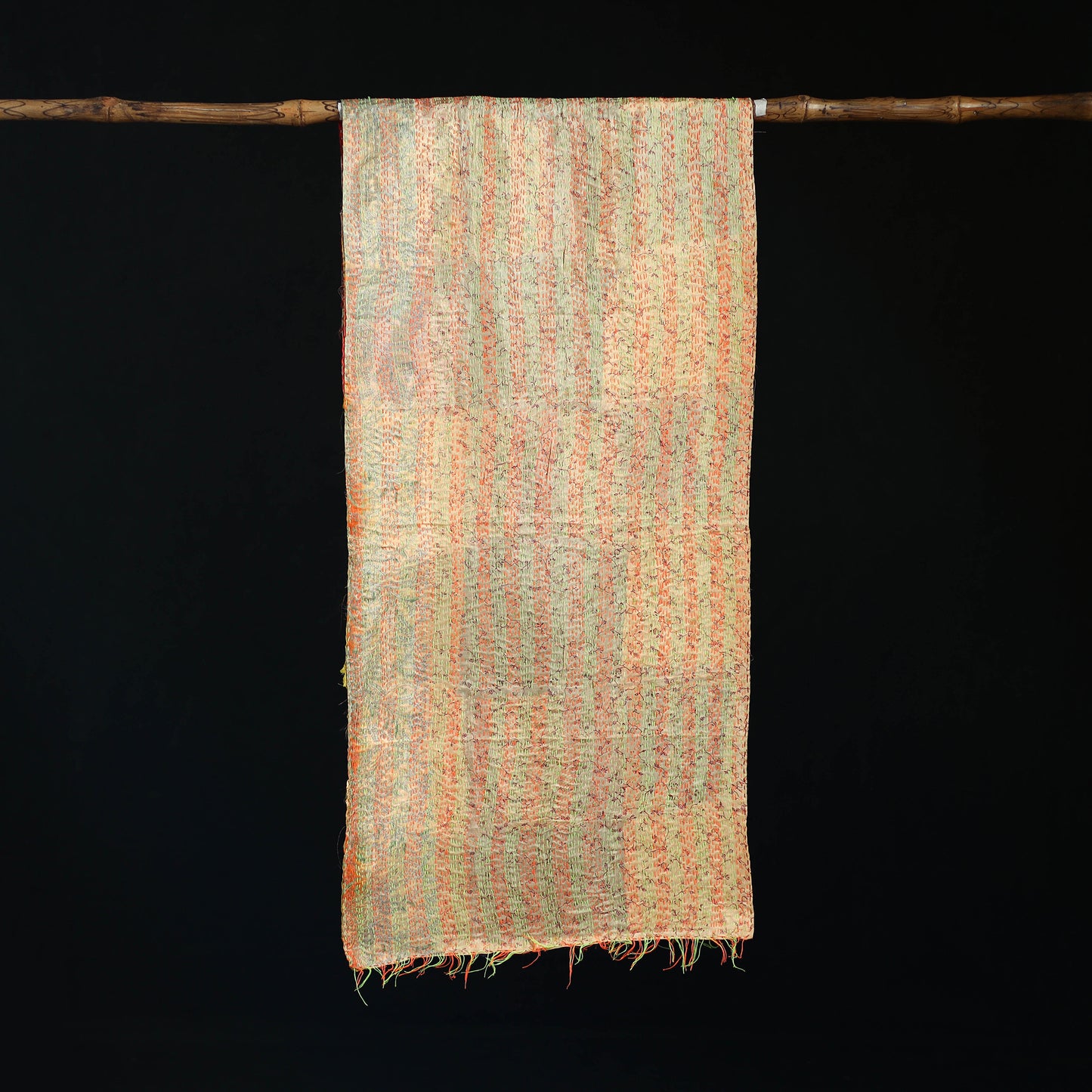Bengal Kantha Handwork Patchwork Reversible Silk Stole 82