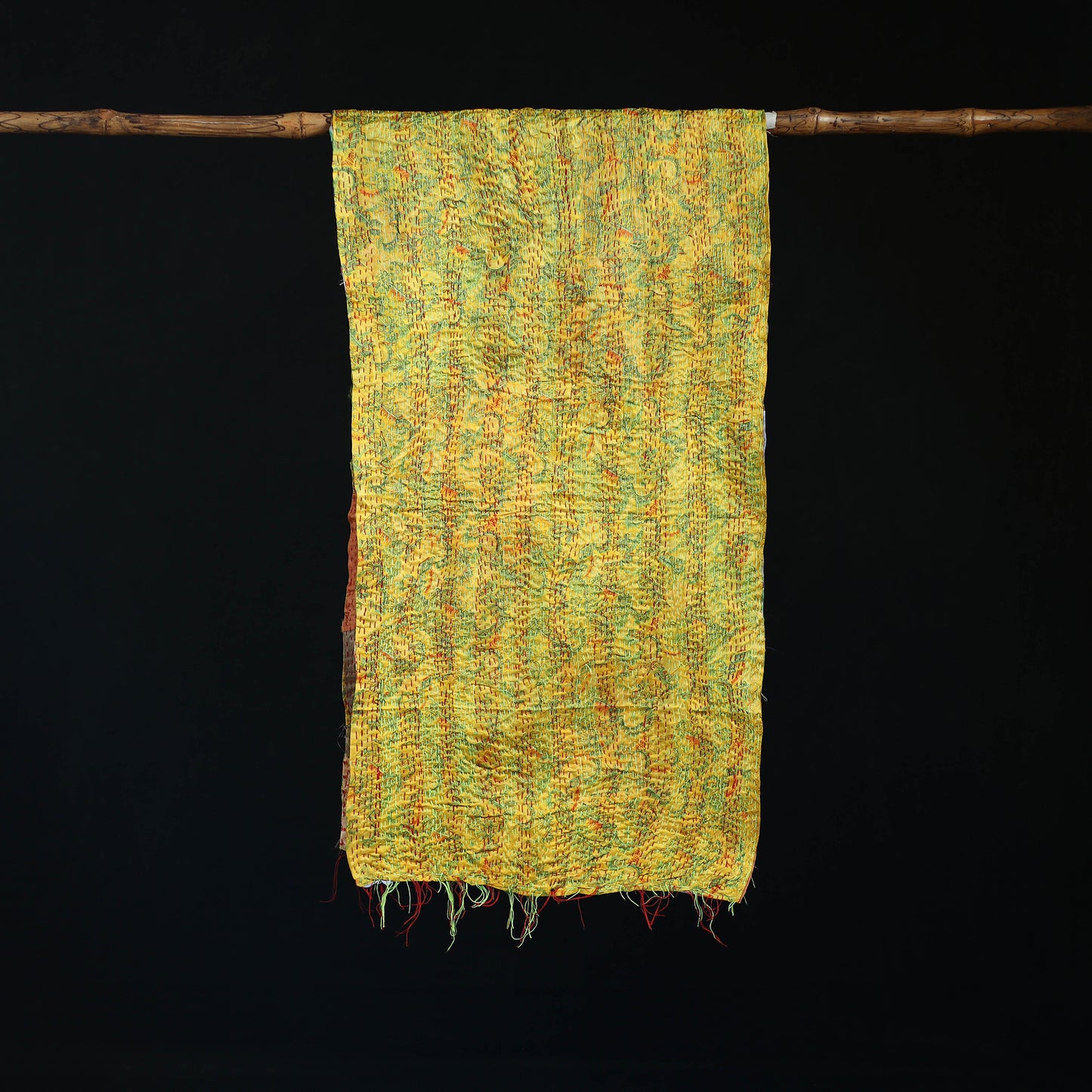 Bengal Kantha Handwork Patchwork Reversible Silk Stole 68