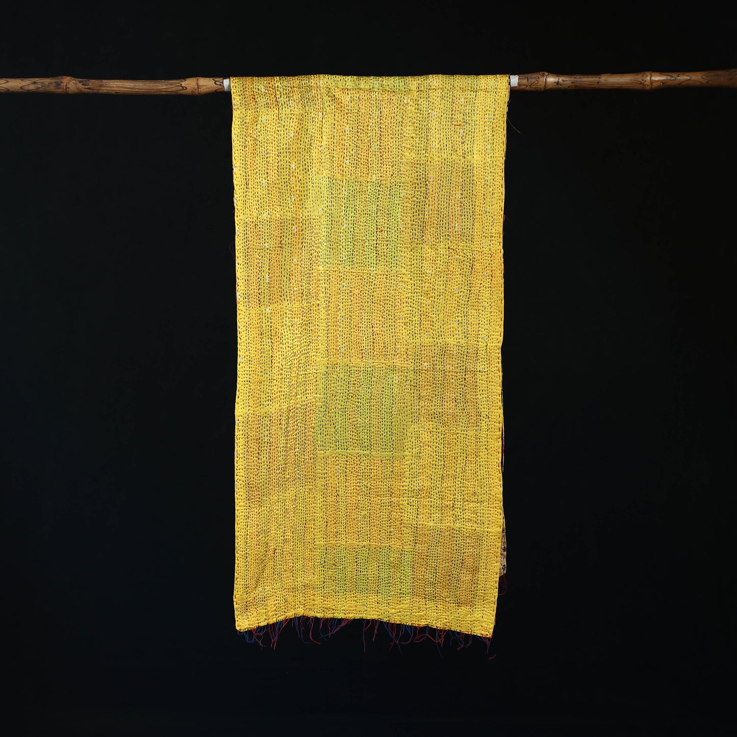 Bengal Kantha Handwork Patchwork Reversible Silk Stole 47