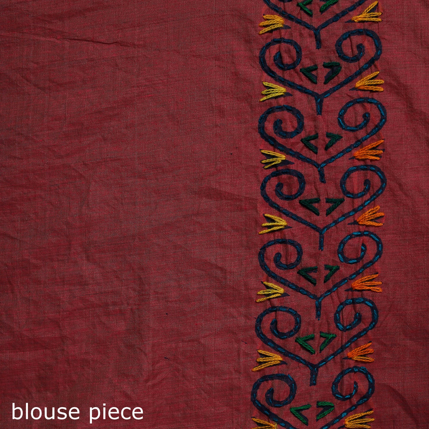 Pink - Bengal Kantha Hand Embroidery Silk Cotton Chapa Work Saree 76