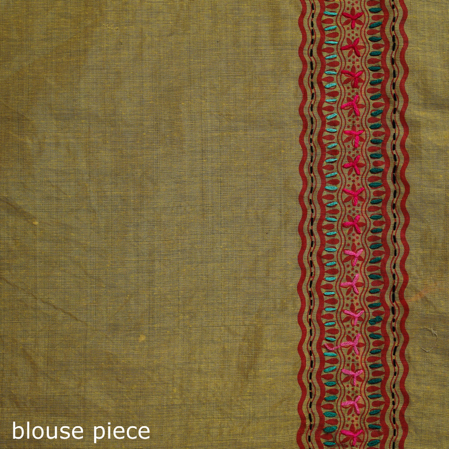Yellow - Bengal Kantha Hand Embroidery Silk Cotton Chapa Work Saree 81