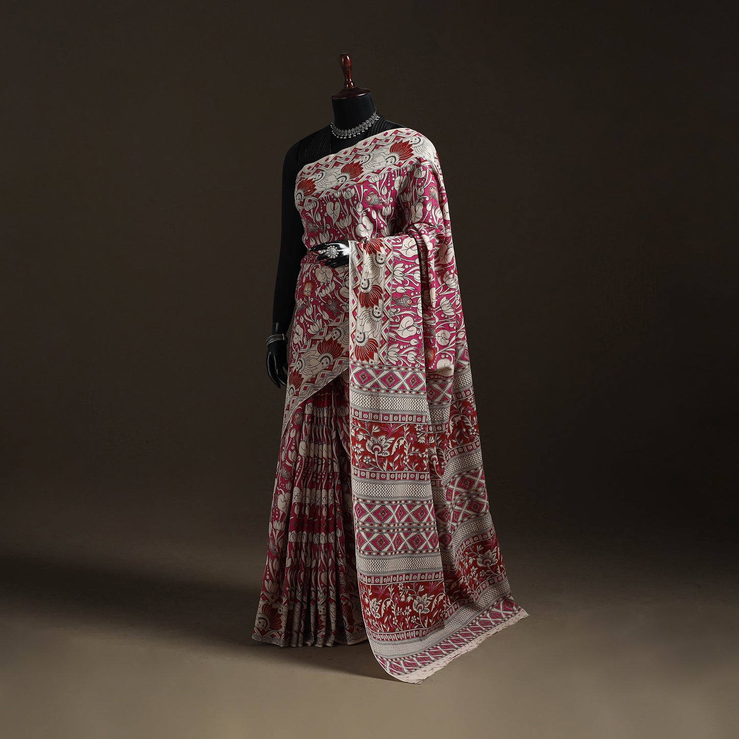 Printed Cotton Kalamkari Saree 04