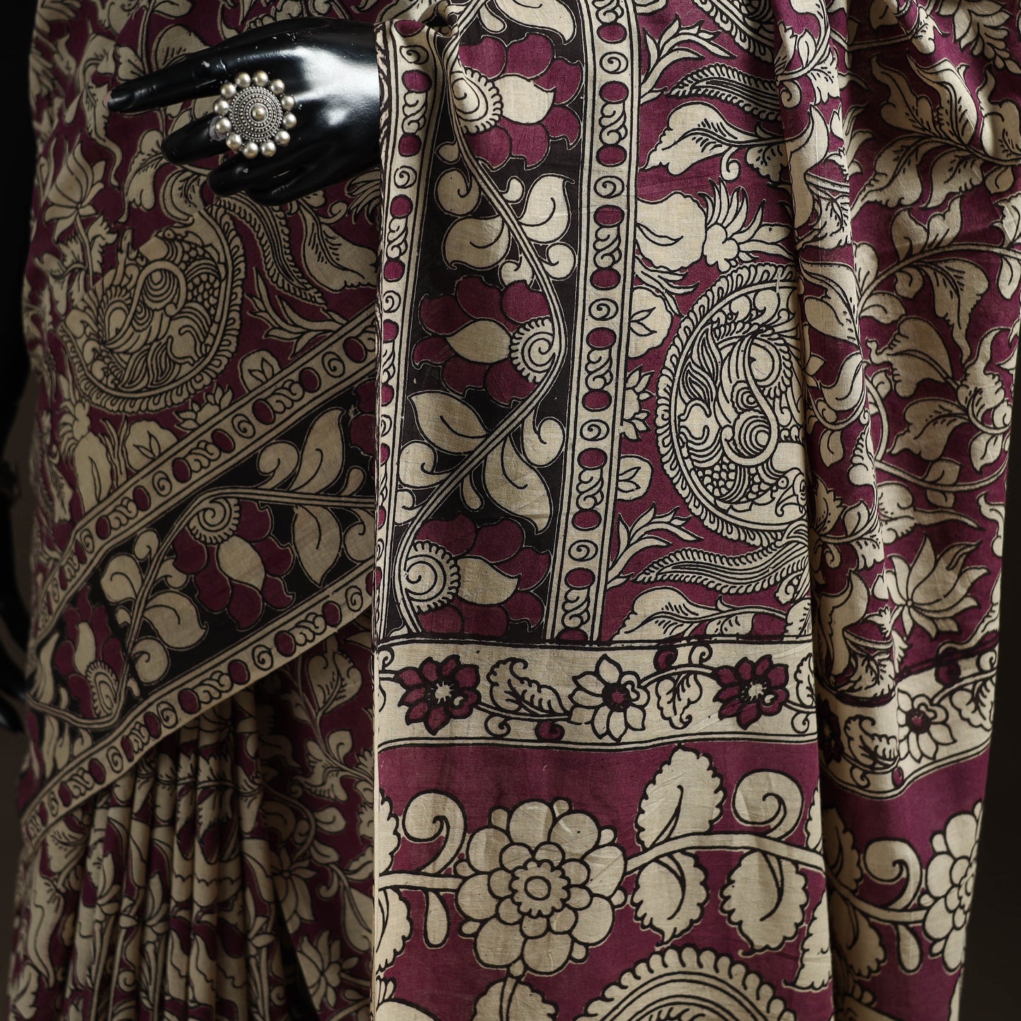 Printed Cotton Kalamkari Saree 12