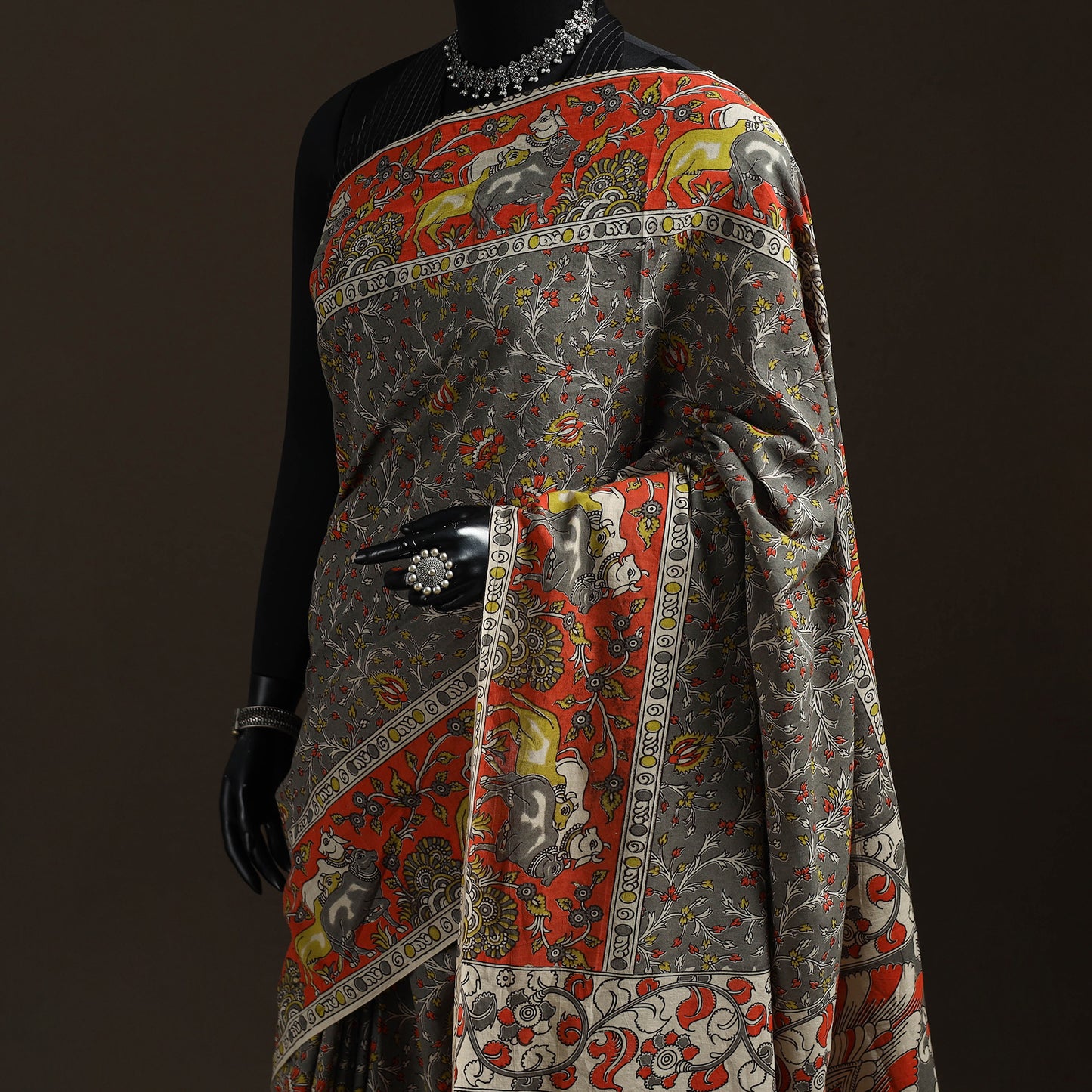 Printed Cotton Kalamkari Saree 13