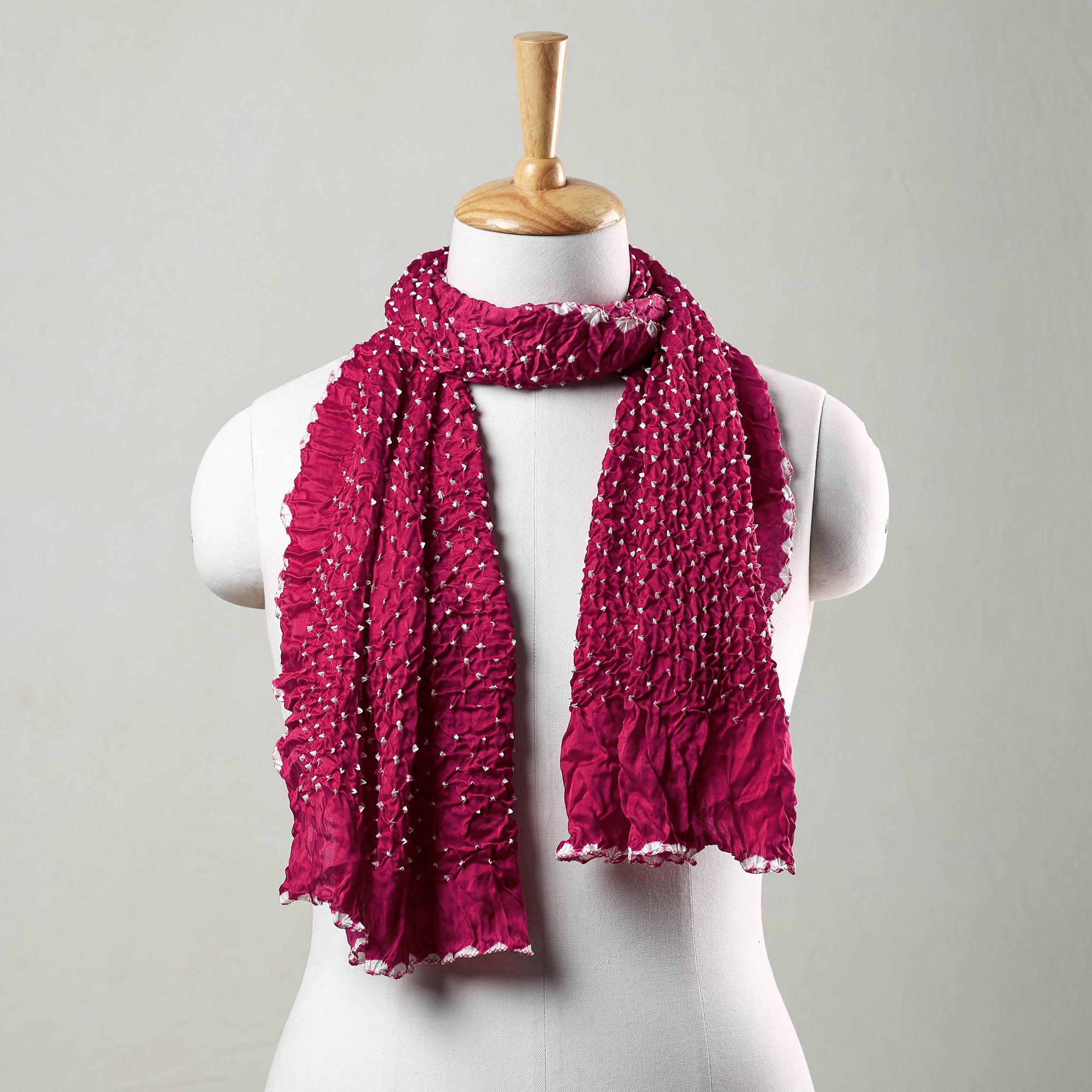 Pink - Kutch Printed Mashru Silk Stole 29