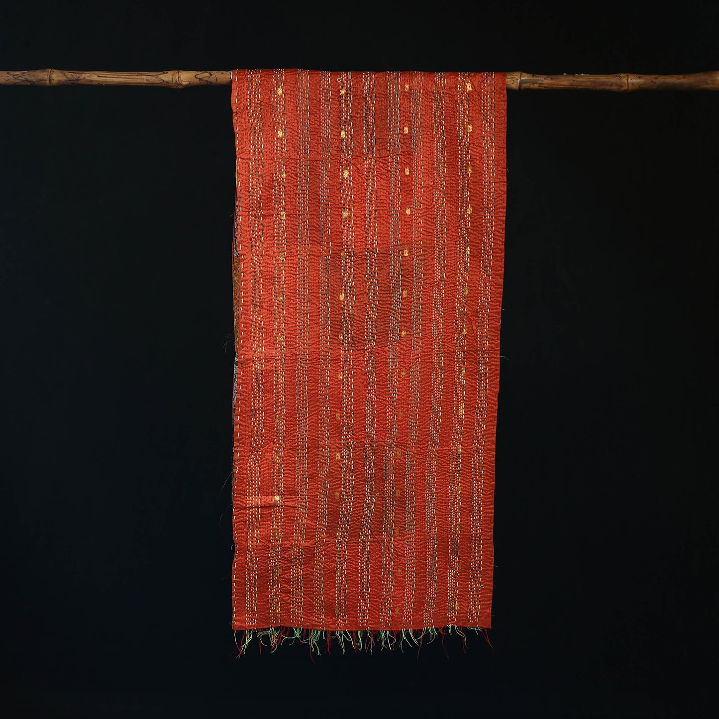 Bengal Kantha Handwork Patchwork Reversible Silk Stole 196
