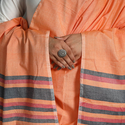 Orange - Chendamangalam Kuriappilly Handloom Cotton Dupatta 05