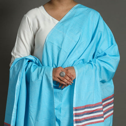 Blue - Chendamangalam Kuriappilly Handloom Cotton Dupatta 06