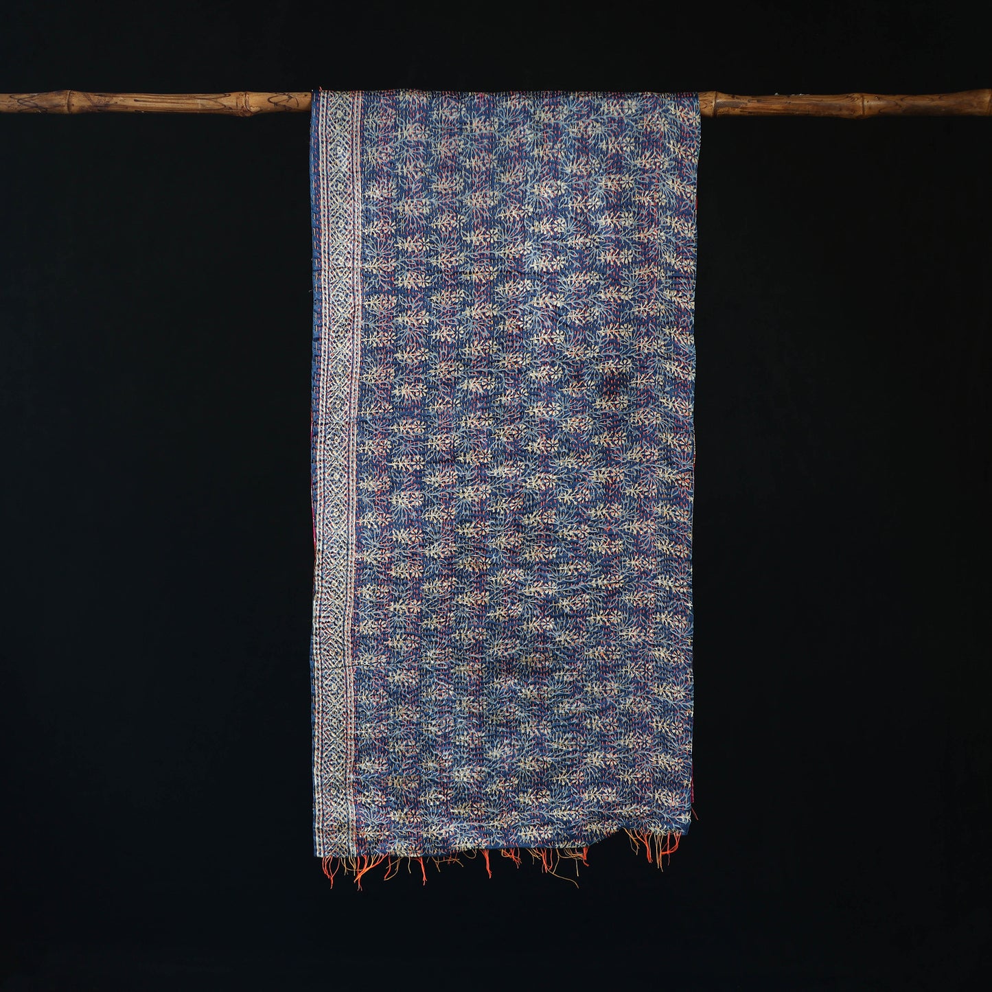Bengal Kantha Handwork Patchwork Reversible Silk Stole 155