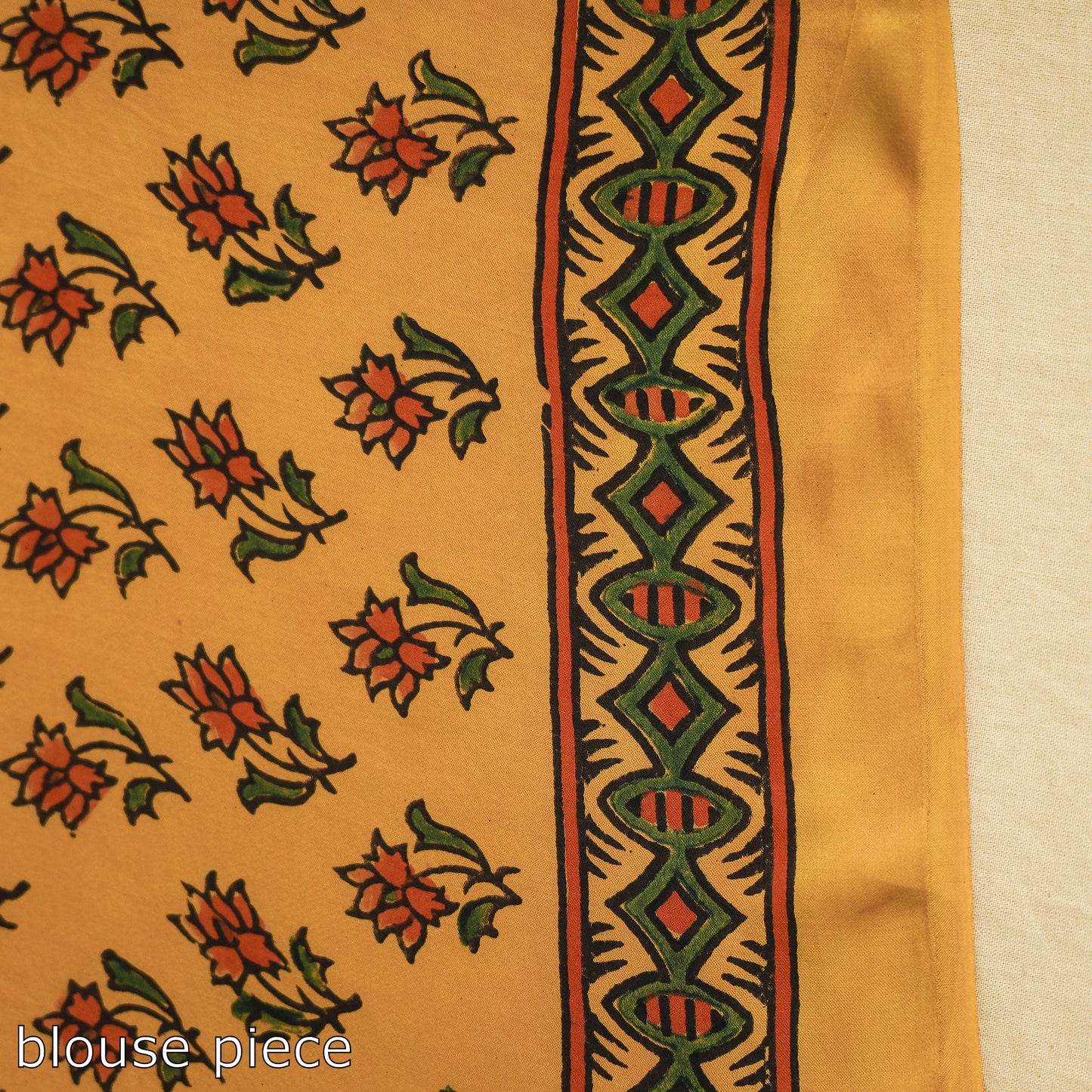 ajrakh block printed saree